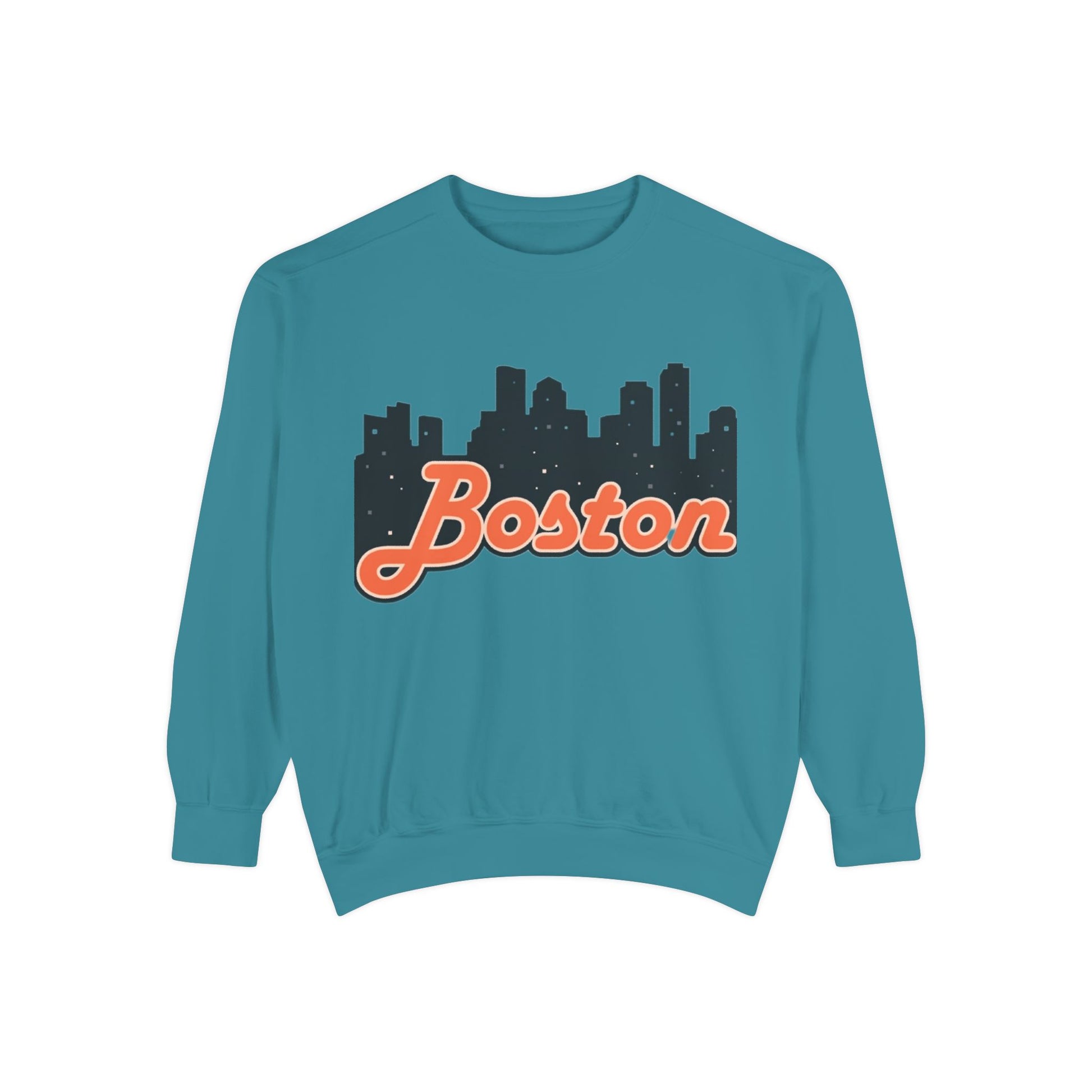 Boston City Skyline Unisex Sweatshirt, Cozy Streetwear, Perfect for Fall Outfits, Gift for Boston Lovers, Travel Apparel