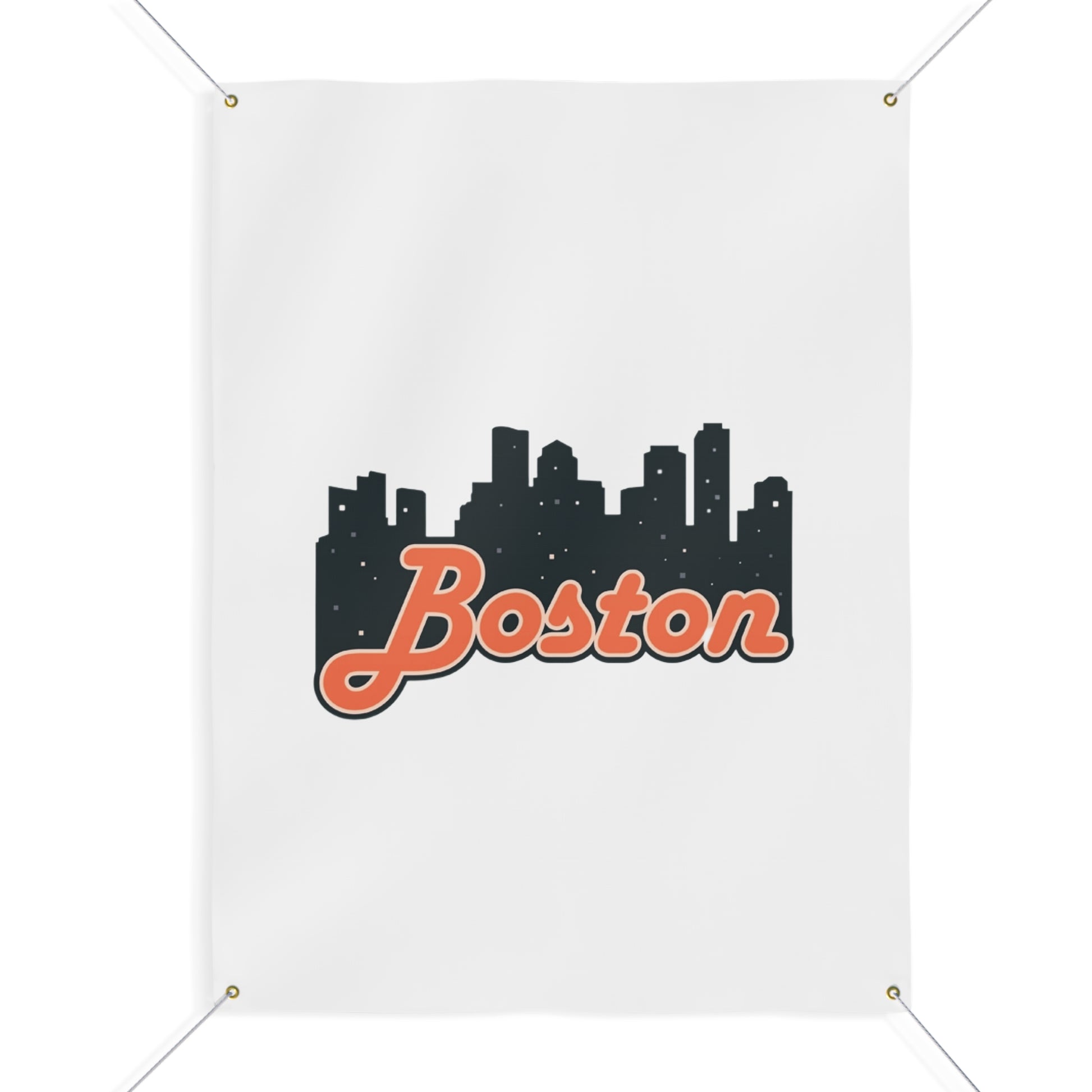 Boston City Skyline Matte Banner, Personalized Wall Decor, Outdoor Party Sign, Event Decoration, Sports Theme, Gift for Boston Fans