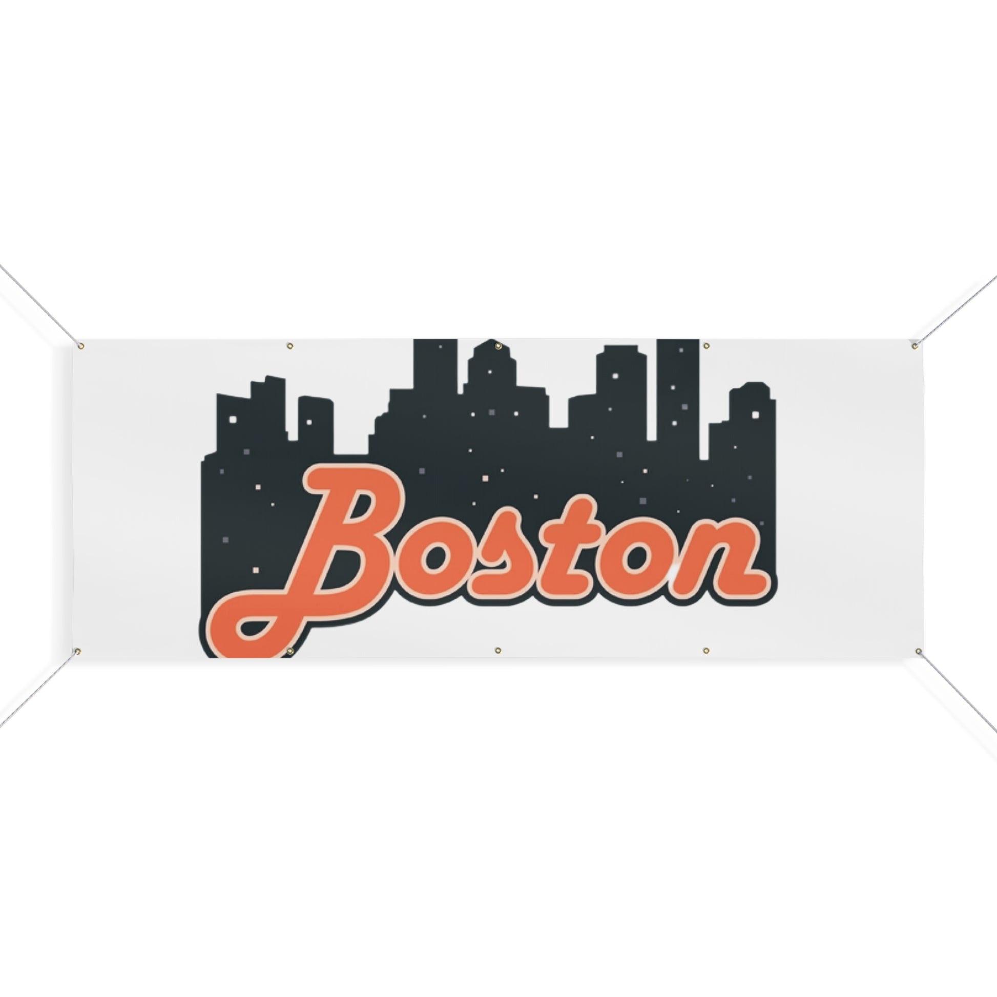 Boston City Skyline Matte Banner, Personalized Wall Decor, Outdoor Party Sign, Event Decoration, Sports Theme, Gift for Boston Fans