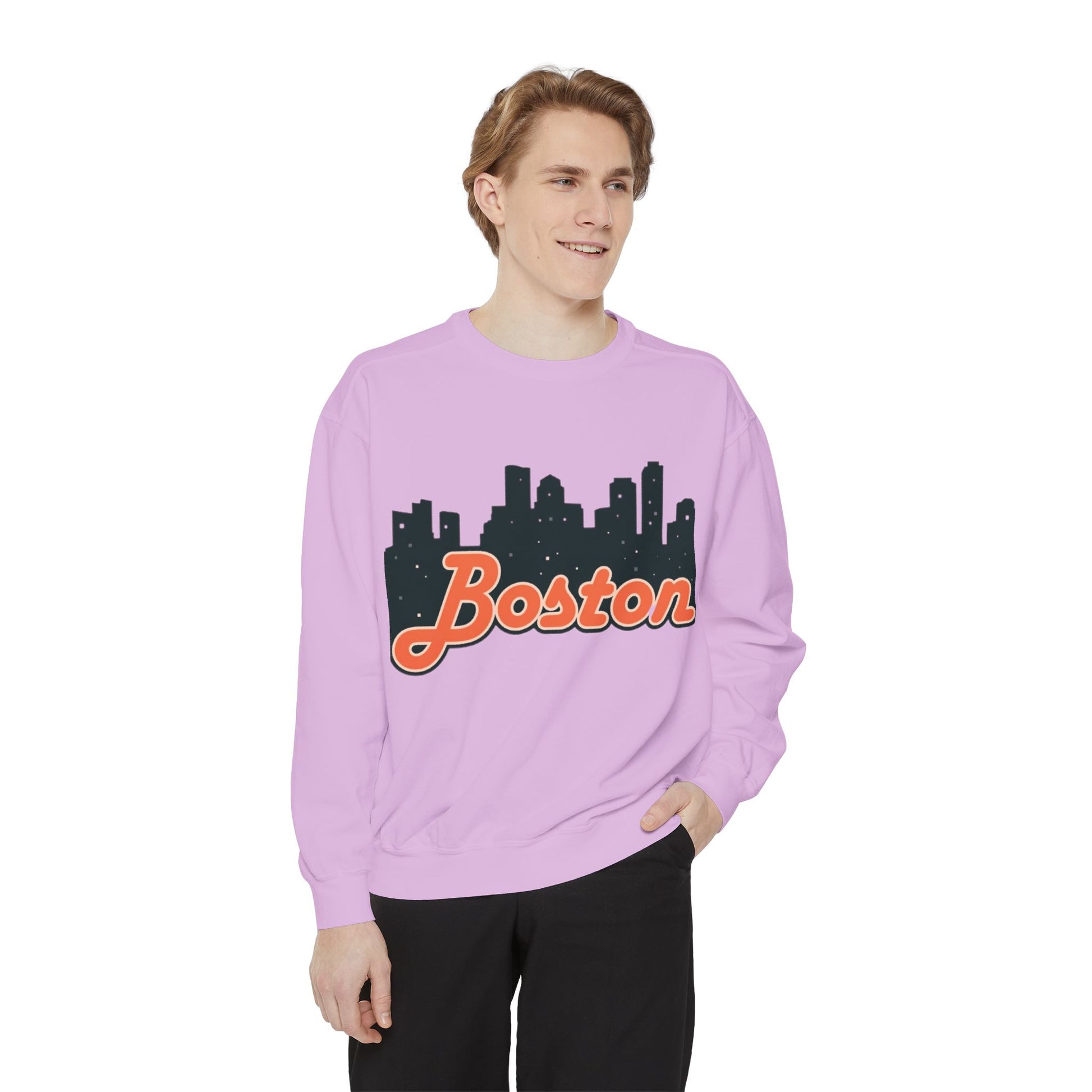 Boston City Skyline Unisex Sweatshirt, Cozy Streetwear, Perfect for Fall Outfits, Gift for Boston Lovers, Travel Apparel