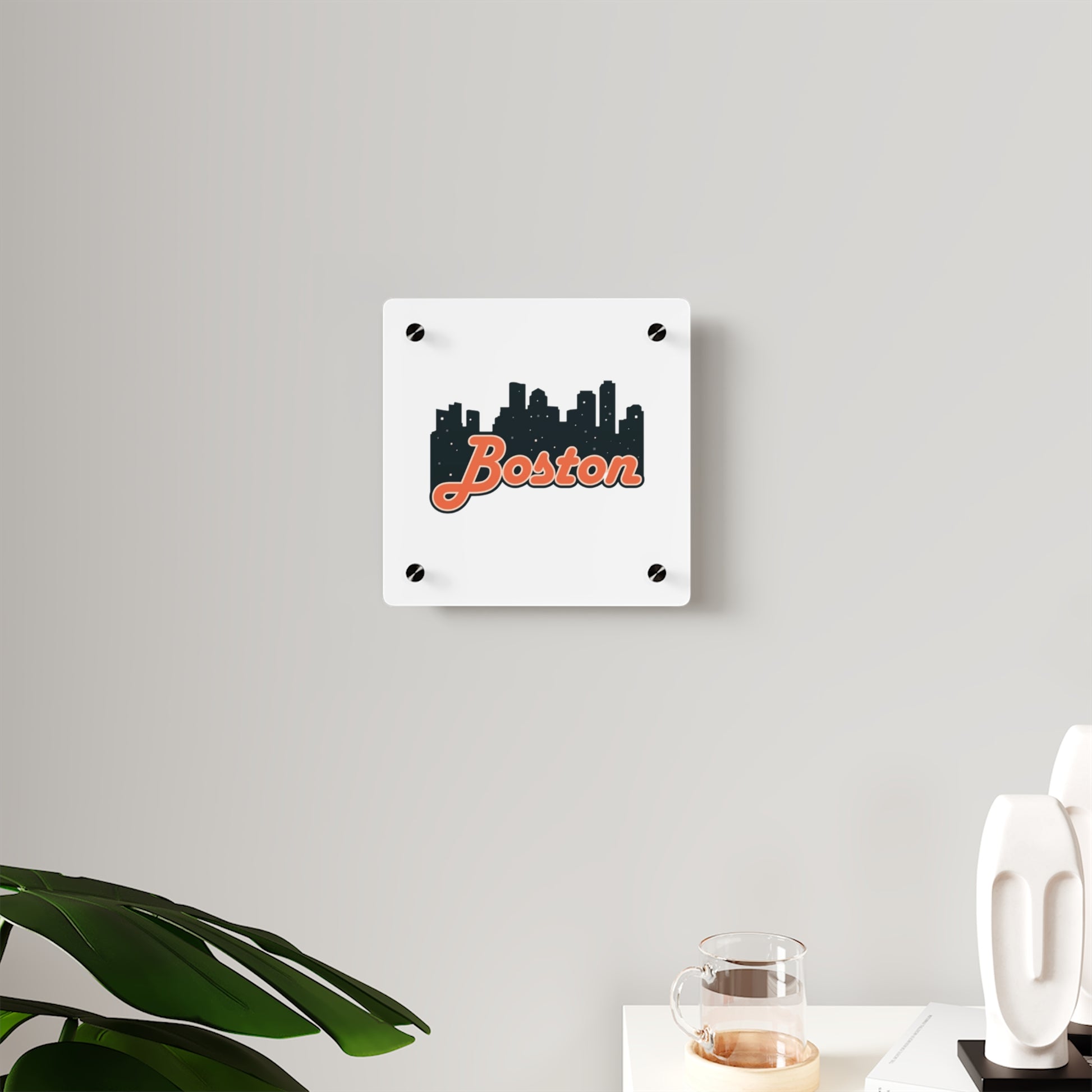 Boston Acrylic Wall Art Panel, Modern Home Decor, City Skyline Wall Art, Urban Wall Decor, Unique Gift Idea, Boston Souvenir