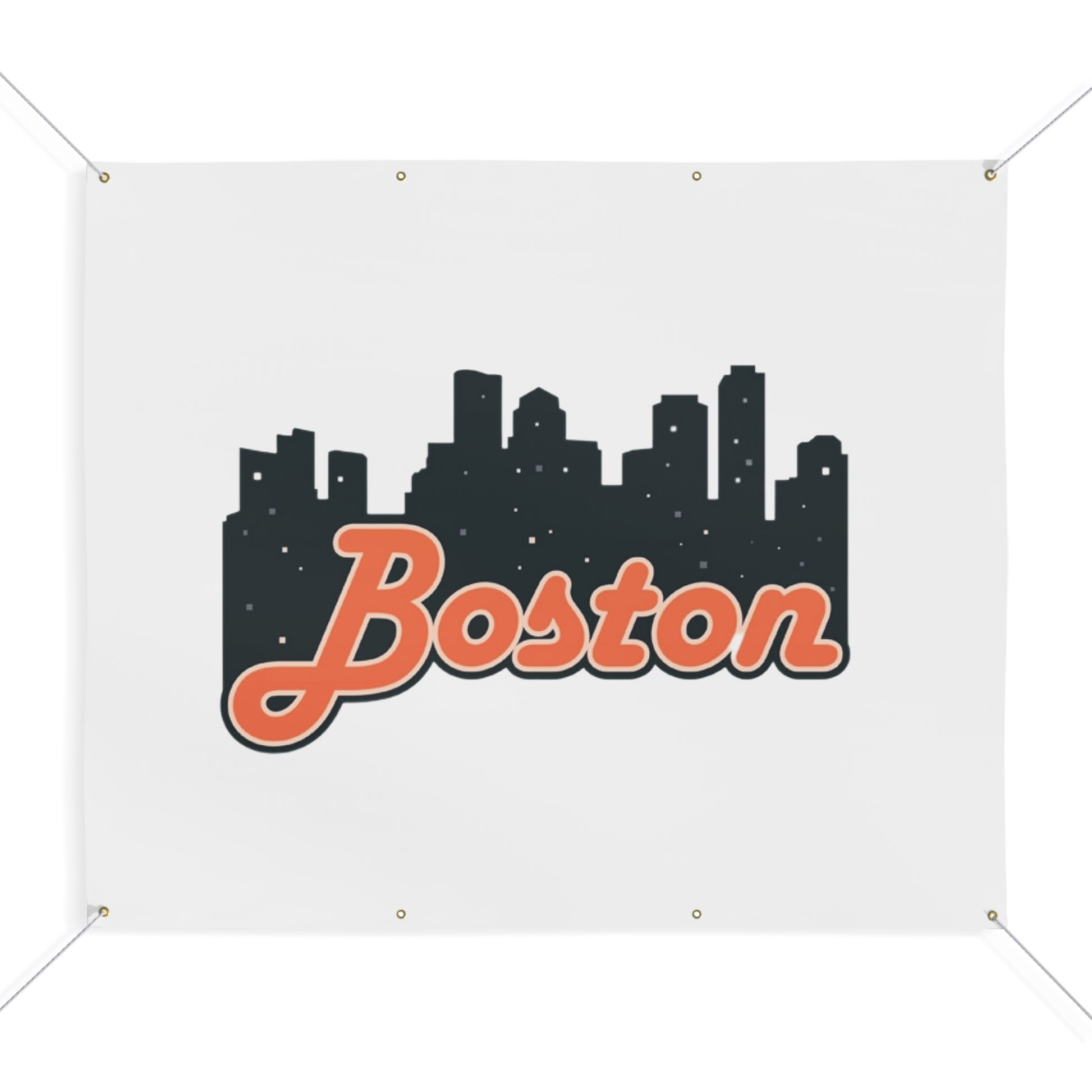Boston City Skyline Matte Banner, Personalized Wall Decor, Outdoor Party Sign, Event Decoration, Sports Theme, Gift for Boston Fans