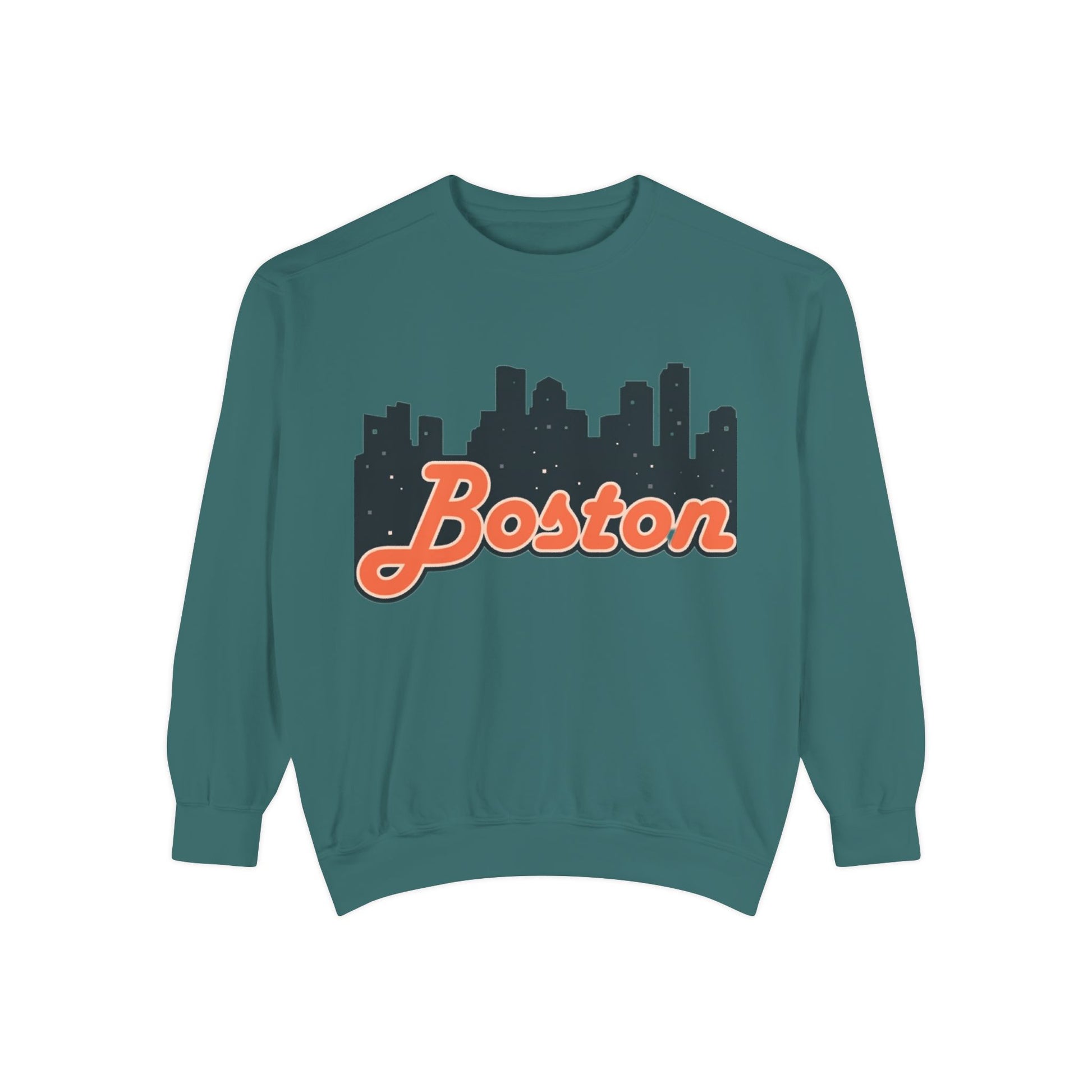 Boston City Skyline Unisex Sweatshirt, Cozy Streetwear, Perfect for Fall Outfits, Gift for Boston Lovers, Travel Apparel