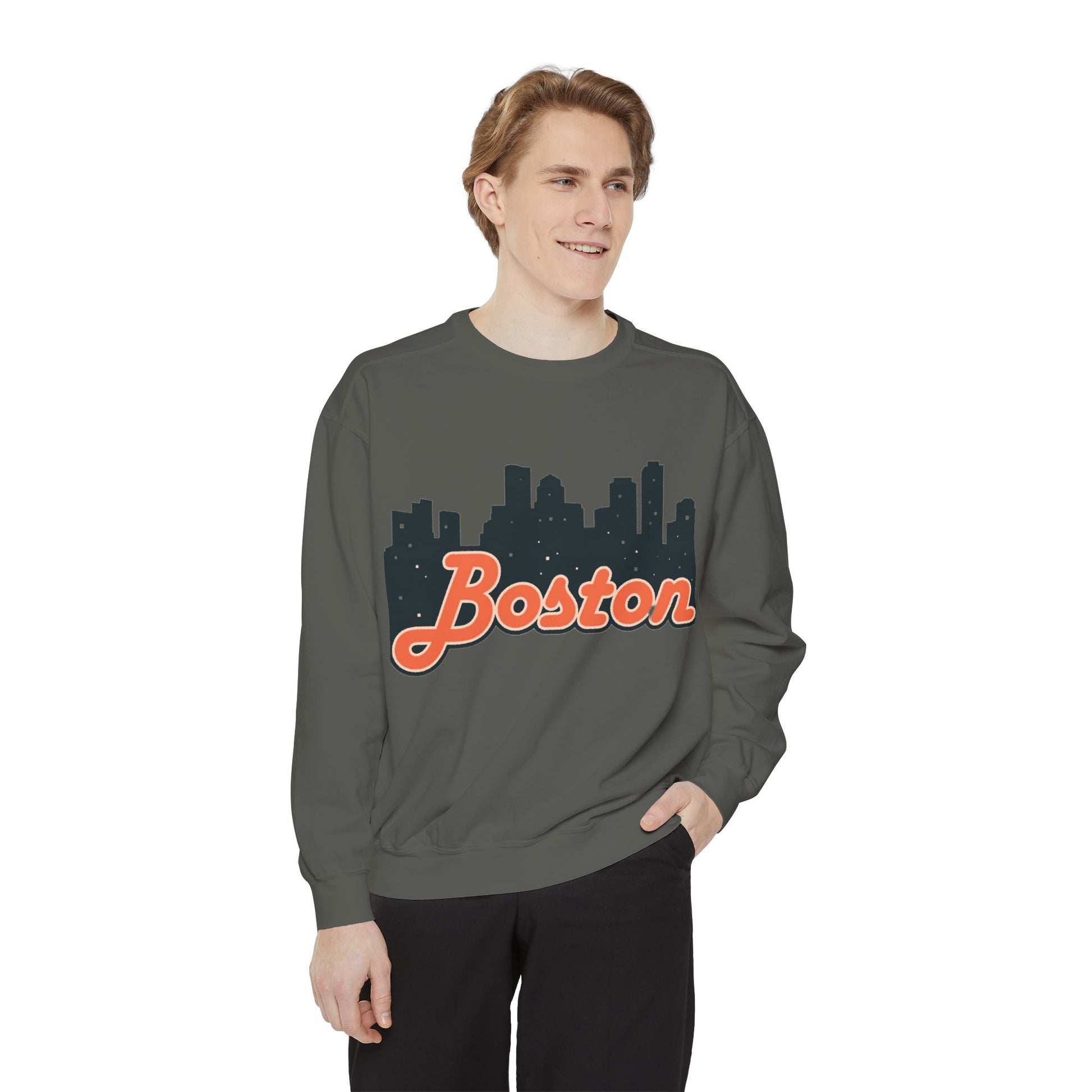 Boston City Skyline Unisex Sweatshirt, Cozy Streetwear, Perfect for Fall Outfits, Gift for Boston Lovers, Travel Apparel