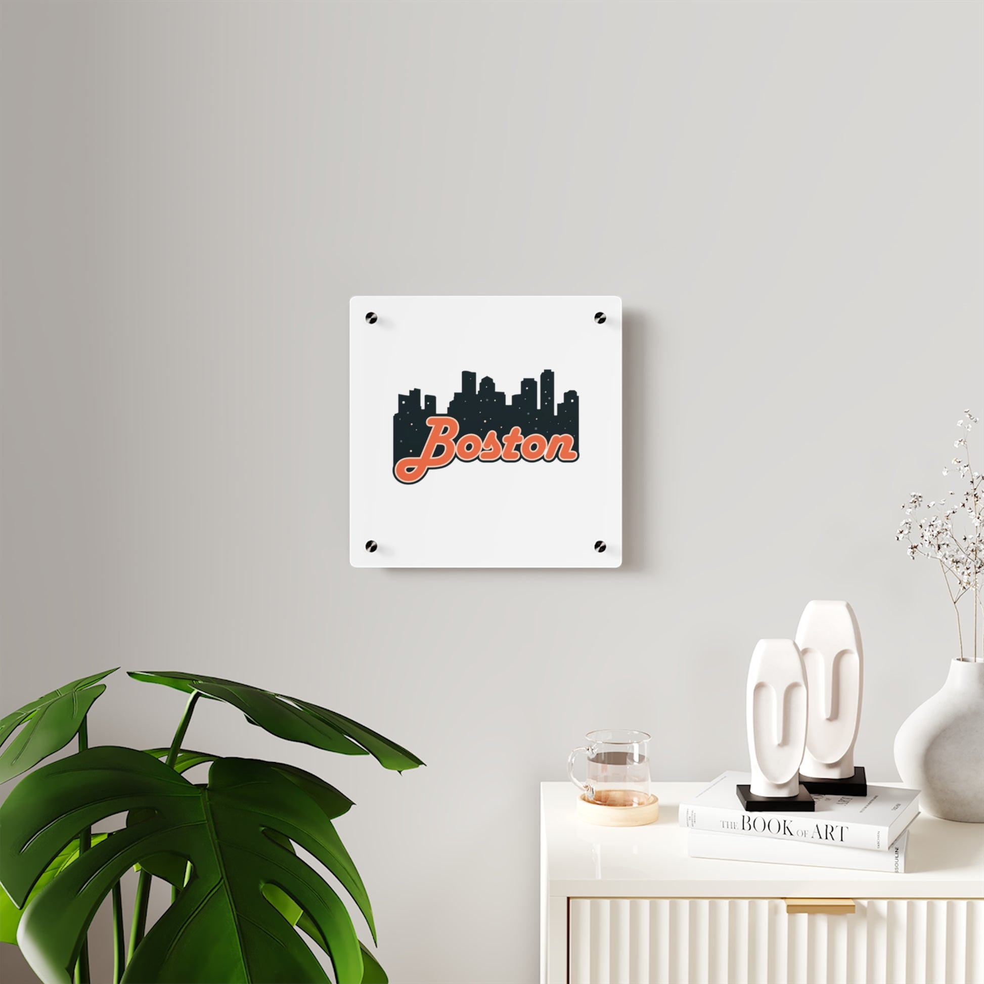 Boston Acrylic Wall Art Panel, Modern Home Decor, City Skyline Wall Art, Urban Wall Decor, Unique Gift Idea, Boston Souvenir
