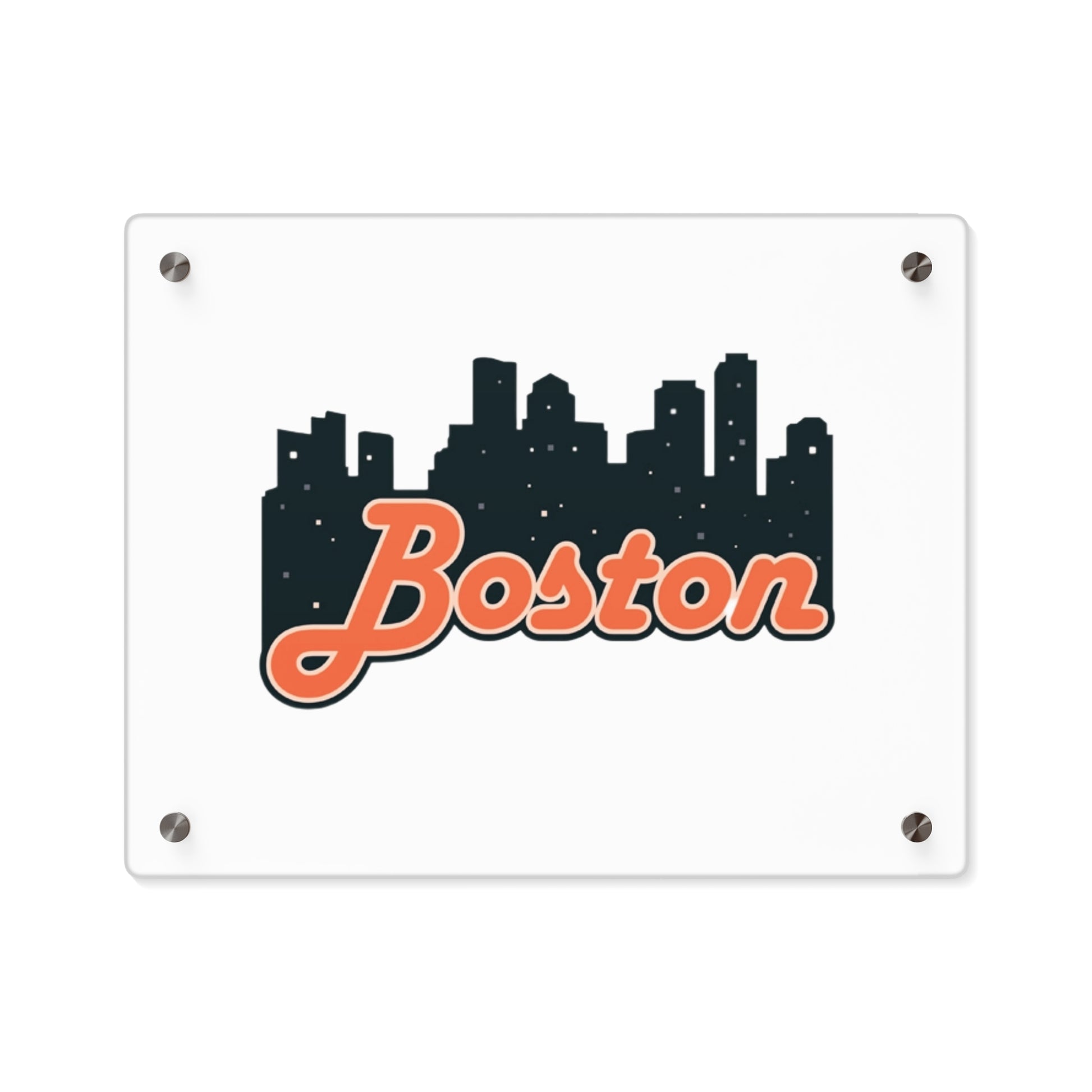 Boston Acrylic Wall Art Panel, Modern Home Decor, City Skyline Wall Art, Urban Wall Decor, Unique Gift Idea, Boston Souvenir