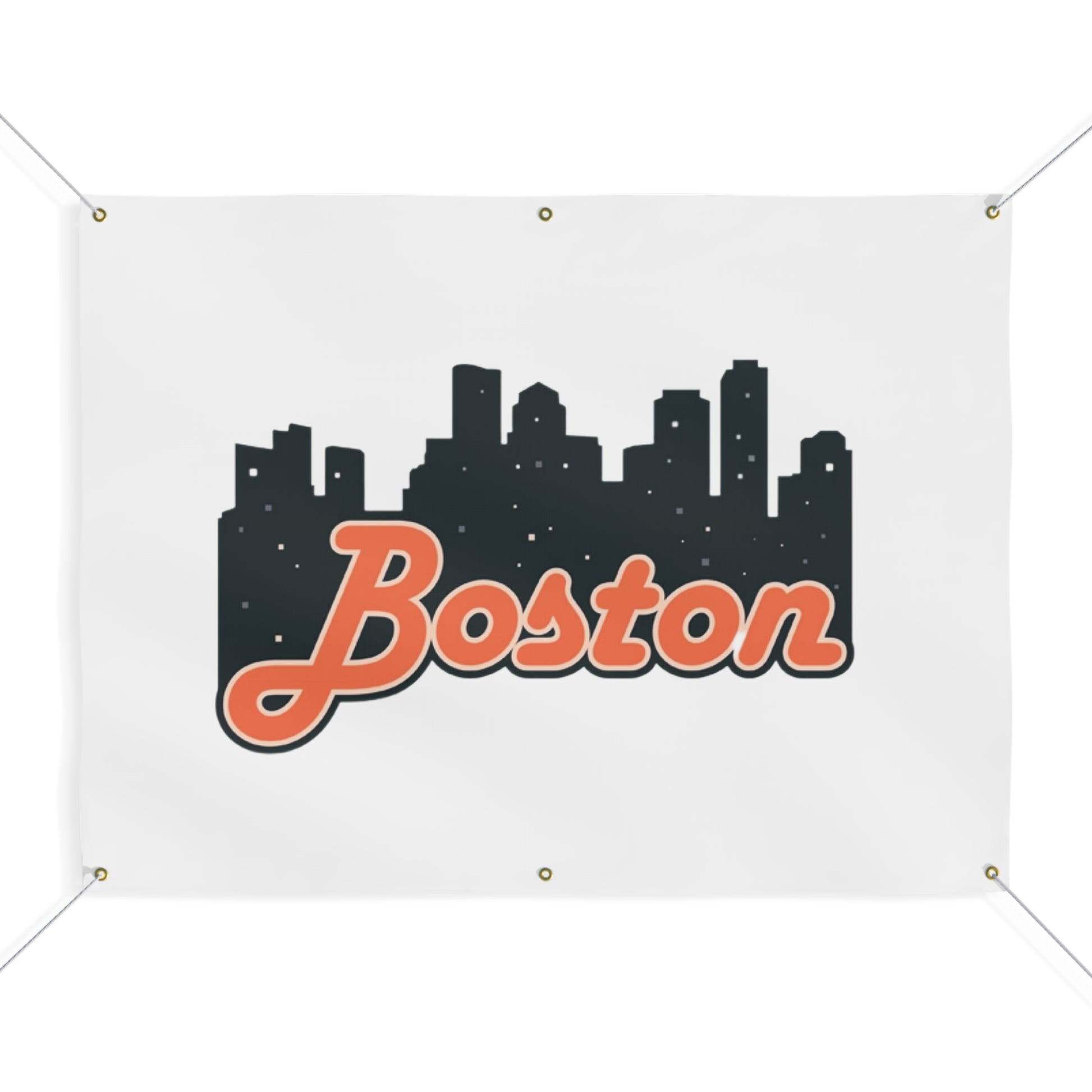 Boston City Skyline Matte Banner, Personalized Wall Decor, Outdoor Party Sign, Event Decoration, Sports Theme, Gift for Boston Fans