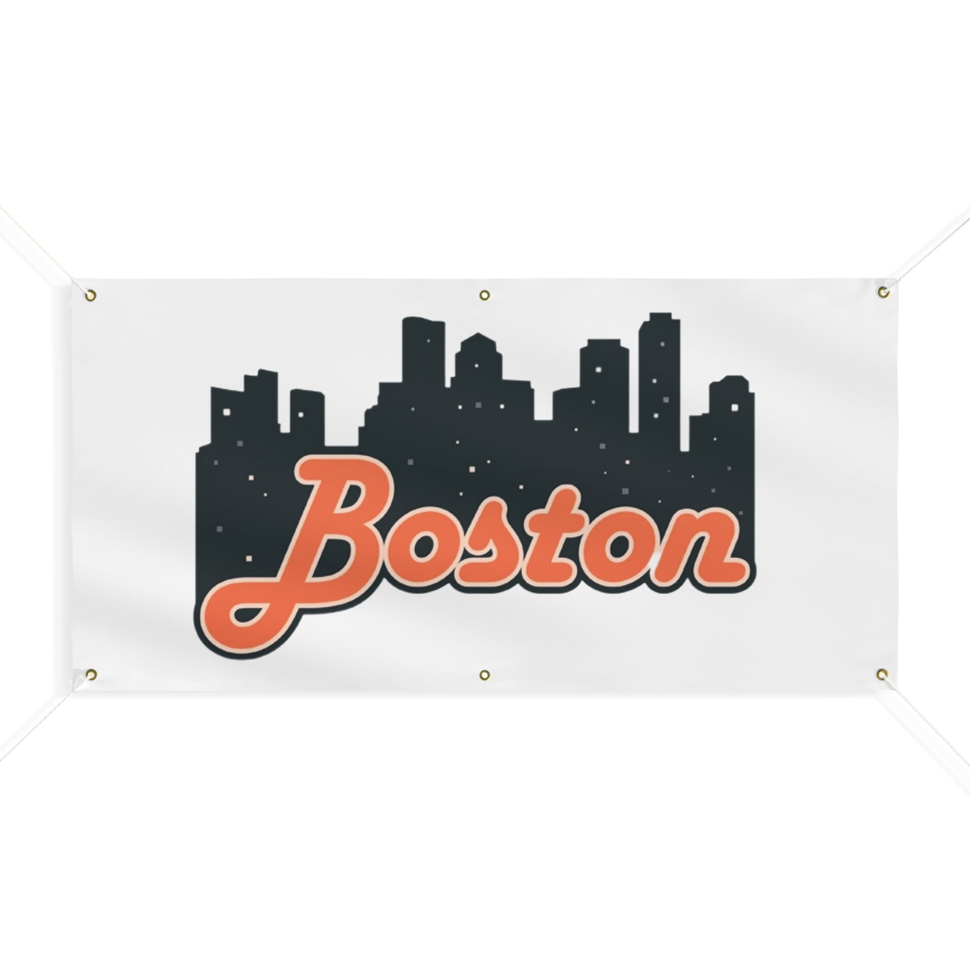 Boston City Skyline Matte Banner, Personalized Wall Decor, Outdoor Party Sign, Event Decoration, Sports Theme, Gift for Boston Fans