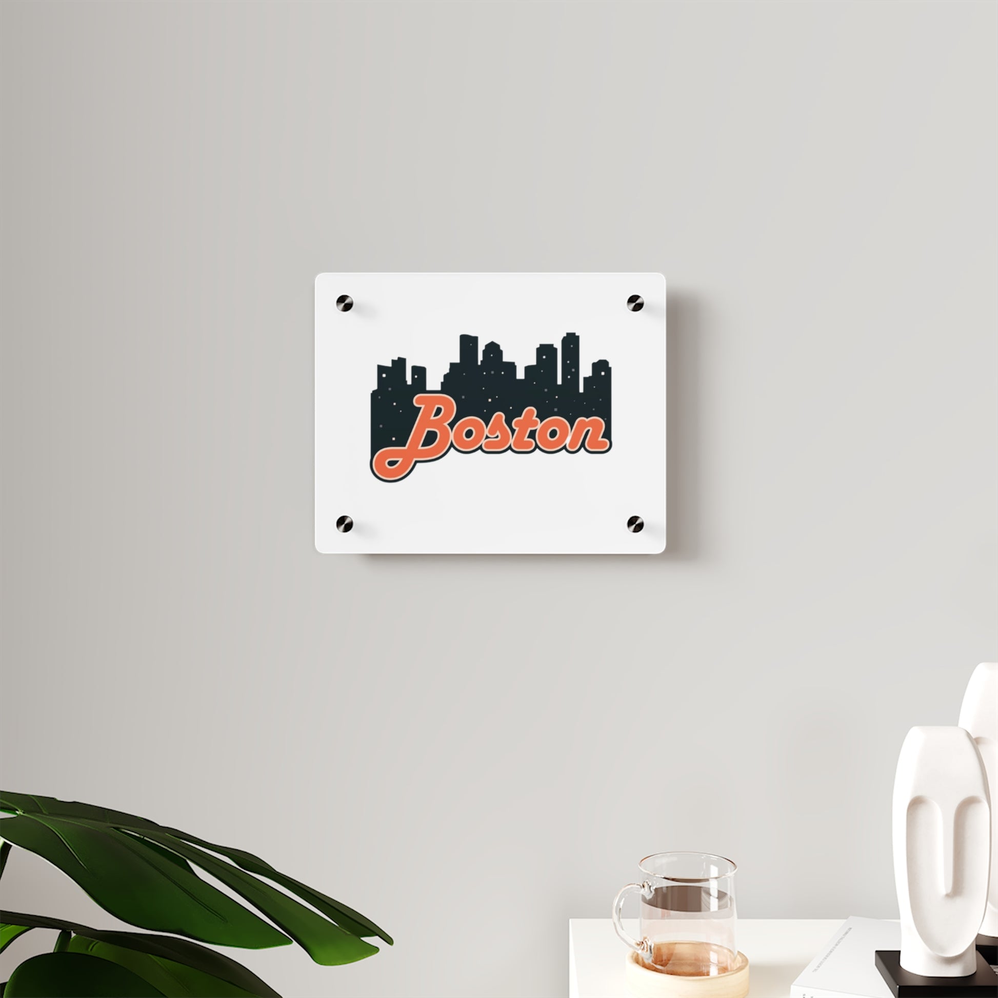 Boston Acrylic Wall Art Panel, Modern Home Decor, City Skyline Wall Art, Urban Wall Decor, Unique Gift Idea, Boston Souvenir