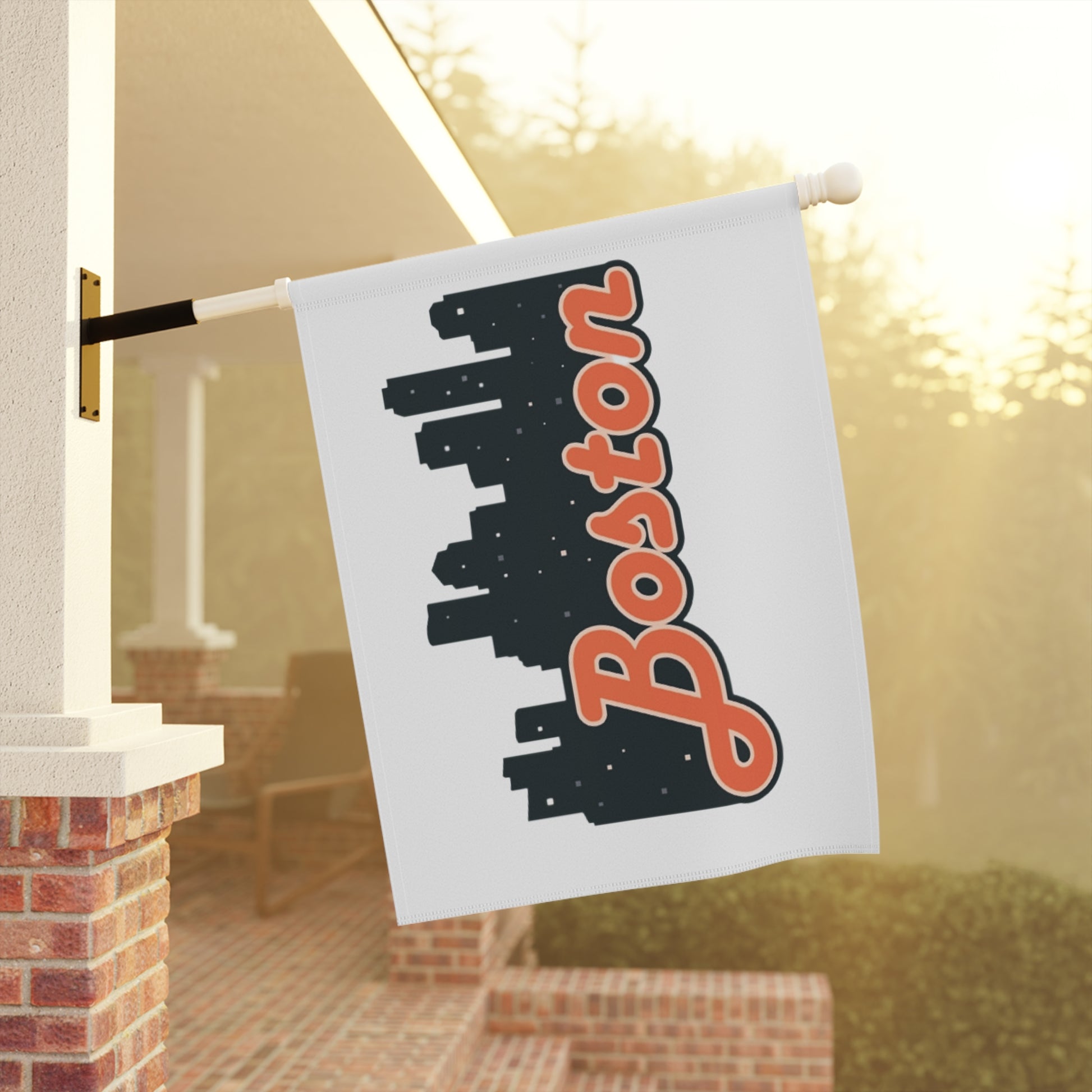 Boston Cityscape Garden Banner, Outdoor Decor, Housewarming Gift, Personalized Garden Flag, Boston Pride Decoration, Home & Garden