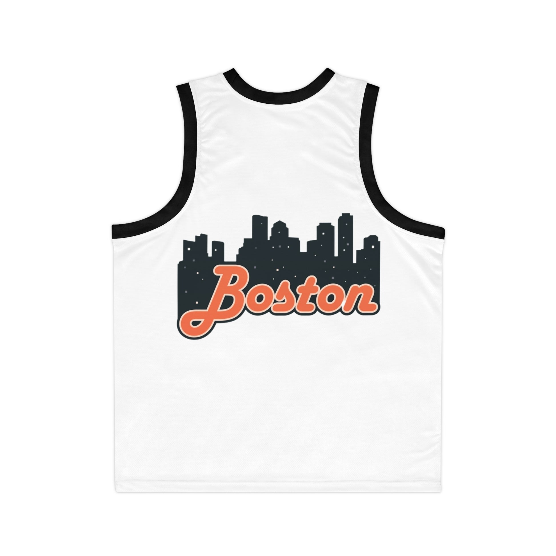 Boston City Skyline Basketball Jersey, Unisex Athletic Tank, Sporty Streetwear, Gift for Basketball Lovers, Summer Casual Wear