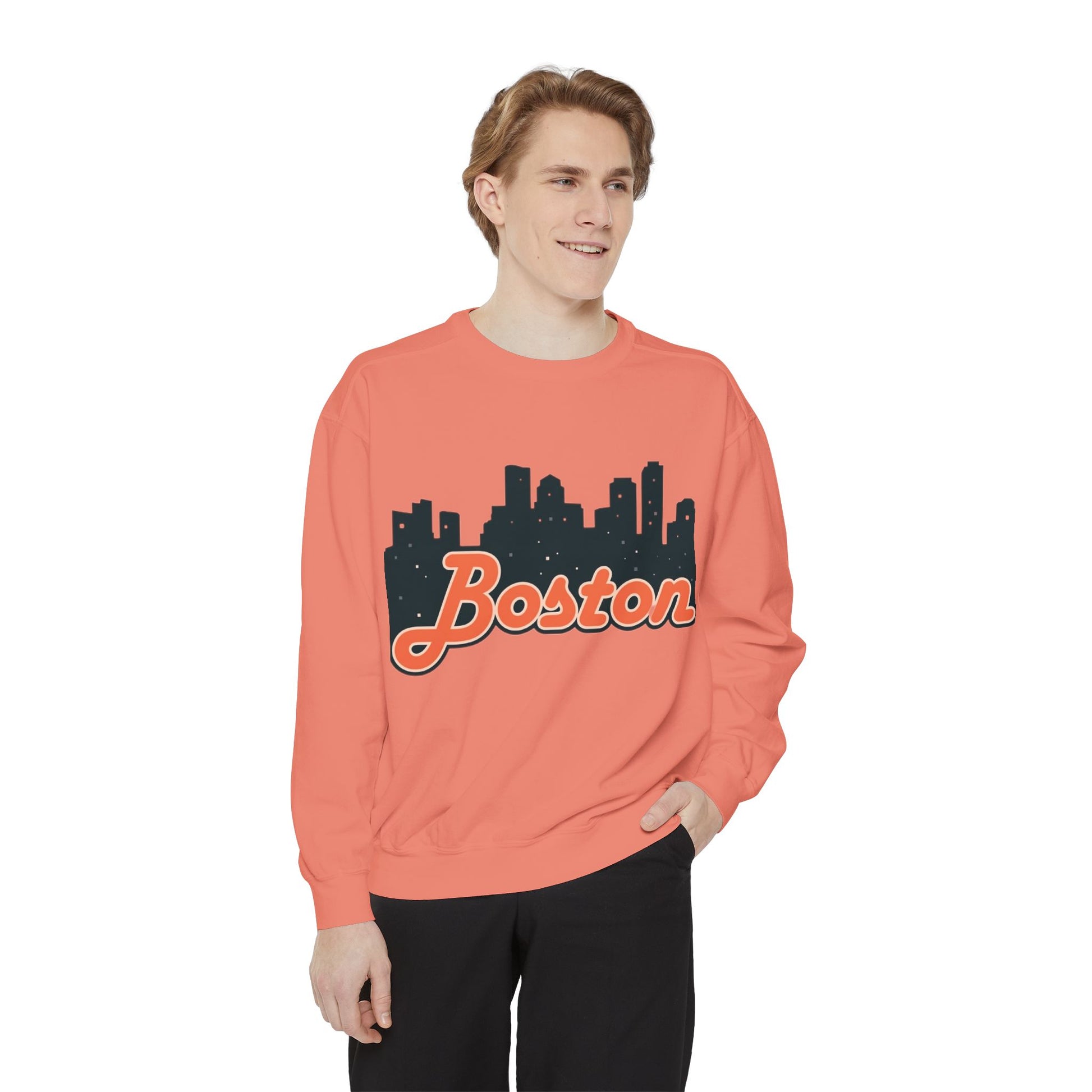 Boston City Skyline Unisex Sweatshirt, Cozy Streetwear, Perfect for Fall Outfits, Gift for Boston Lovers, Travel Apparel