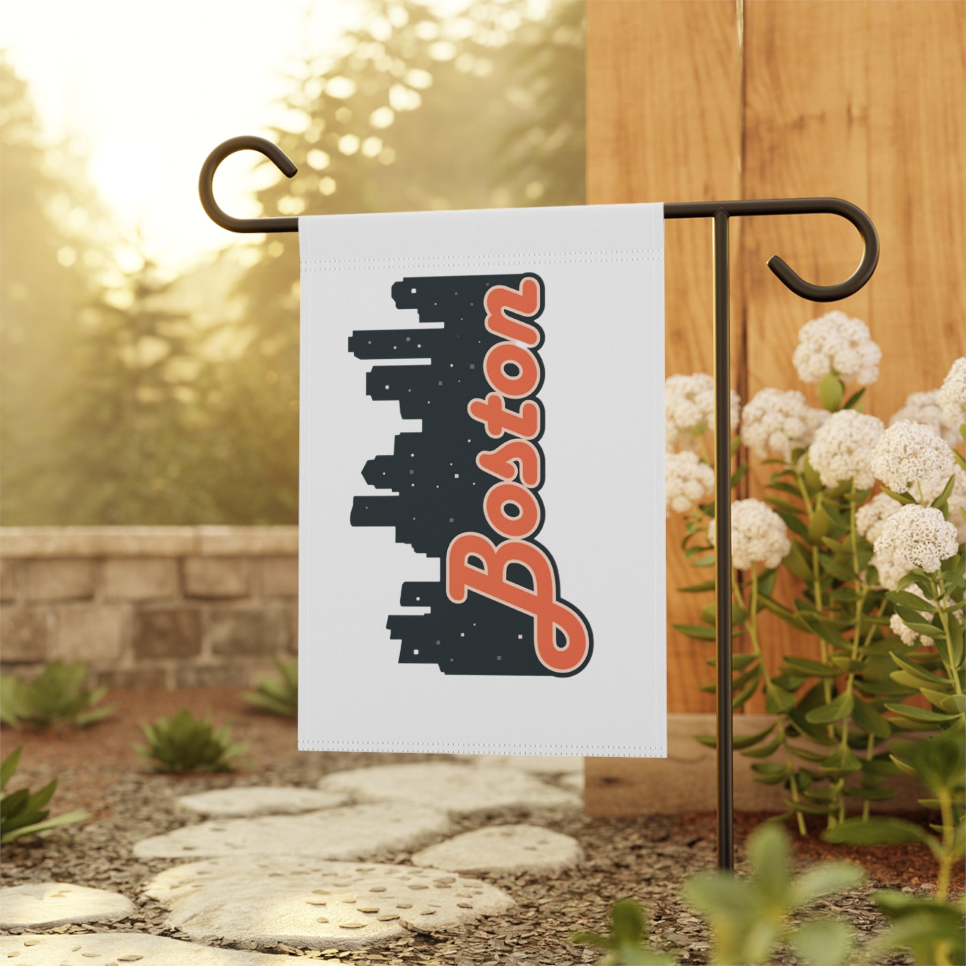 Boston Cityscape Garden Banner, Outdoor Decor, Housewarming Gift, Personalized Garden Flag, Boston Pride Decoration, Home & Garden