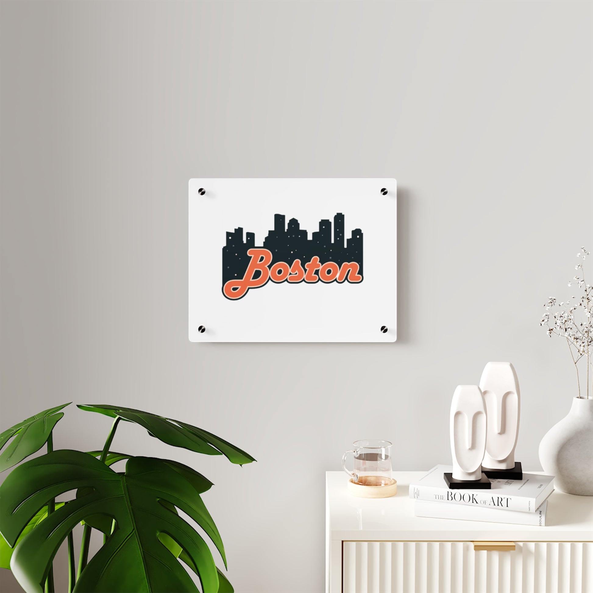 Boston Acrylic Wall Art Panel, Modern Home Decor, City Skyline Wall Art, Urban Wall Decor, Unique Gift Idea, Boston Souvenir