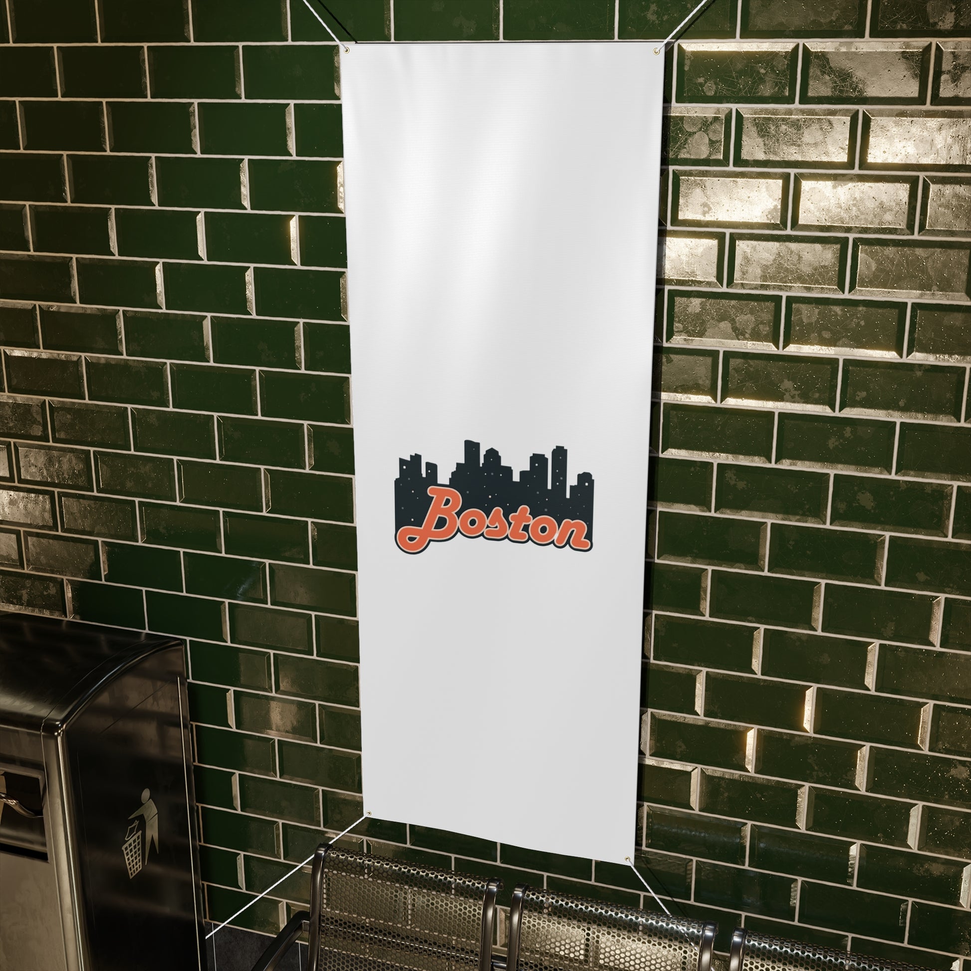Boston City Skyline Matte Banner, Personalized Wall Decor, Outdoor Party Sign, Event Decoration, Sports Theme, Gift for Boston Fans