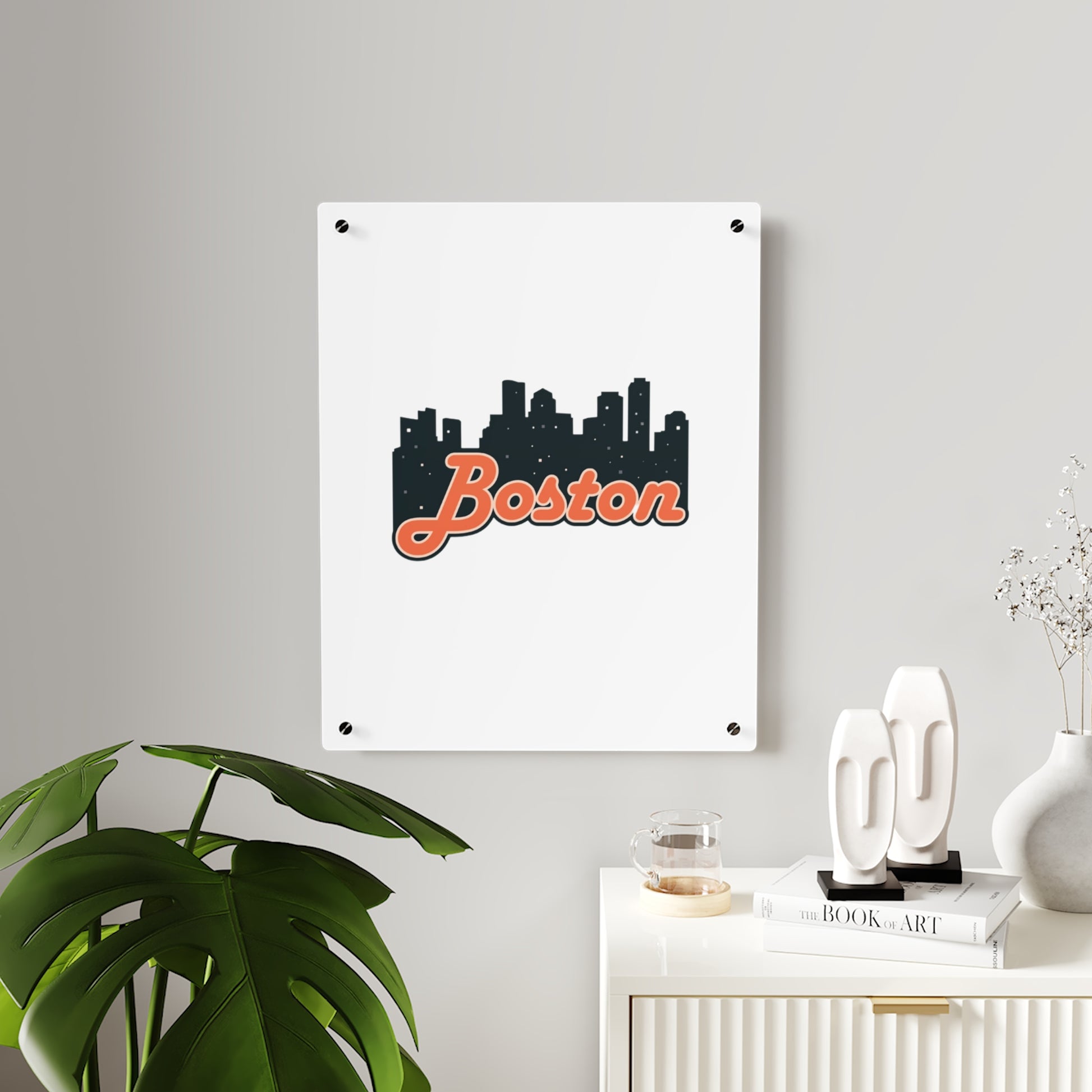 Boston Acrylic Wall Art Panel, Modern Home Decor, City Skyline Wall Art, Urban Wall Decor, Unique Gift Idea, Boston Souvenir