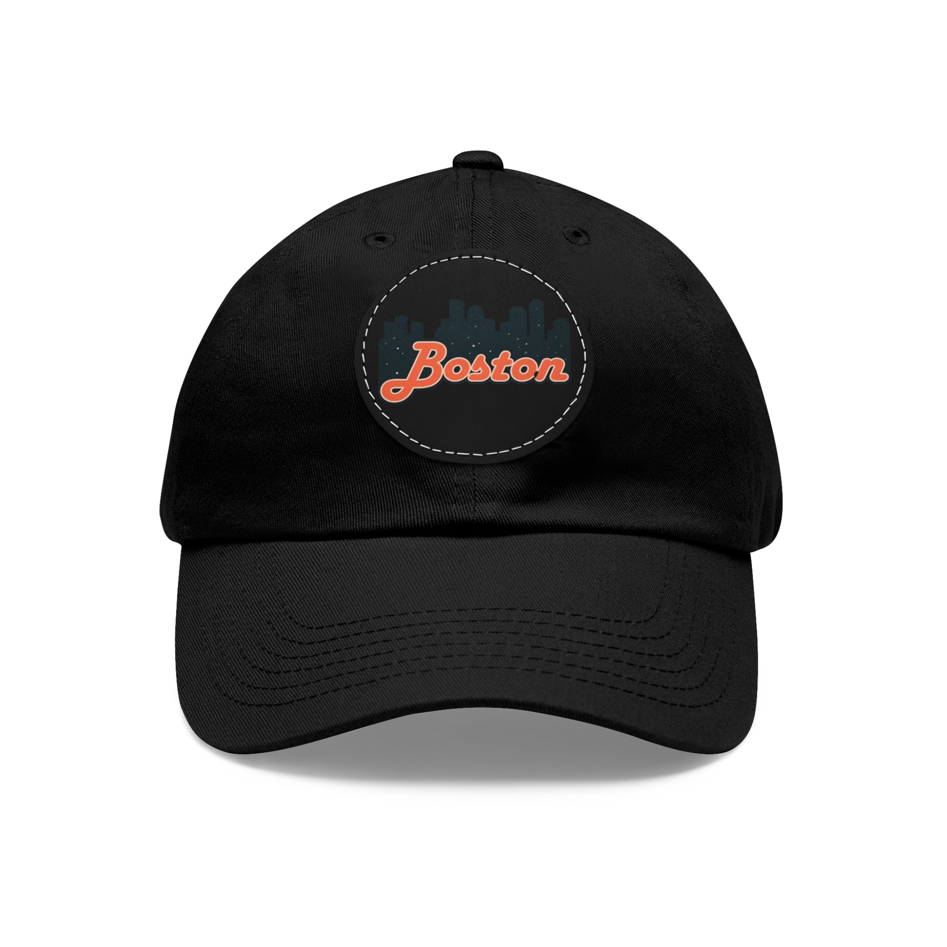 Boston Leather Patch Dad Hat, Casual Cap for Gifting, Outdoor Events, Father's Day Gift, Trendy Accessories for Men