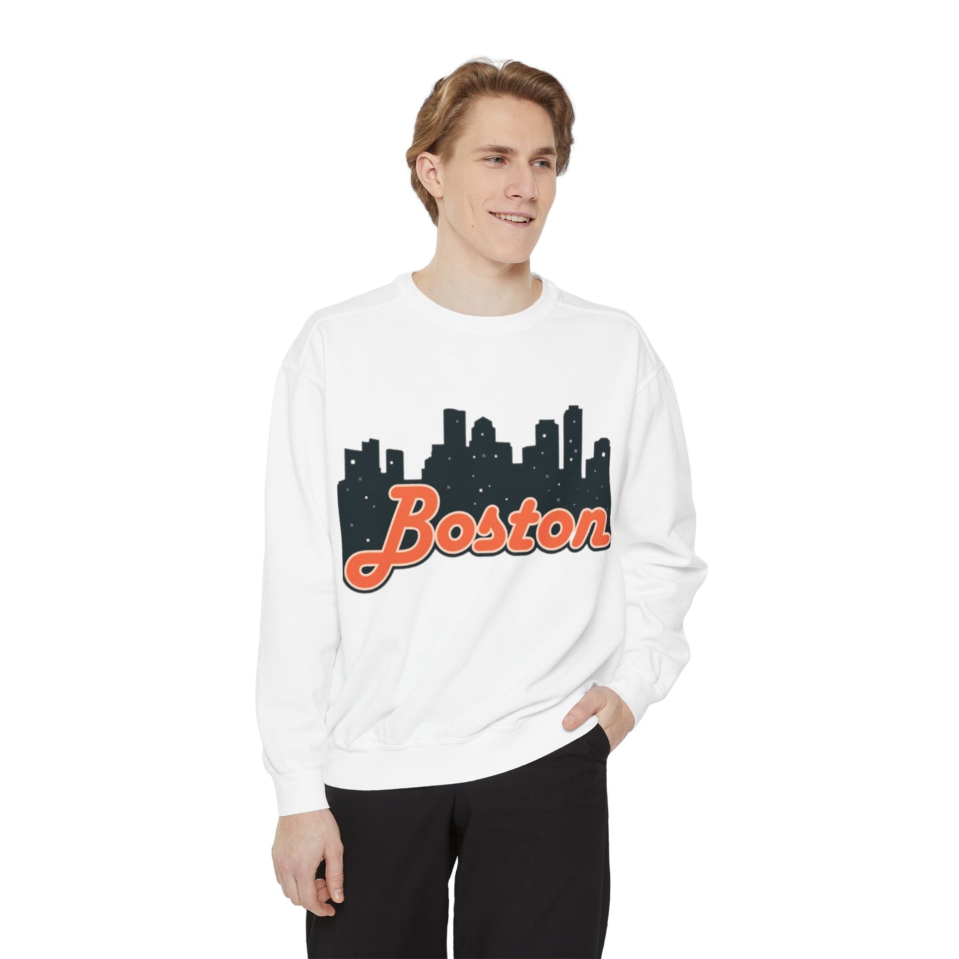Boston City Skyline Unisex Sweatshirt, Cozy Streetwear, Perfect for Fall Outfits, Gift for Boston Lovers, Travel Apparel