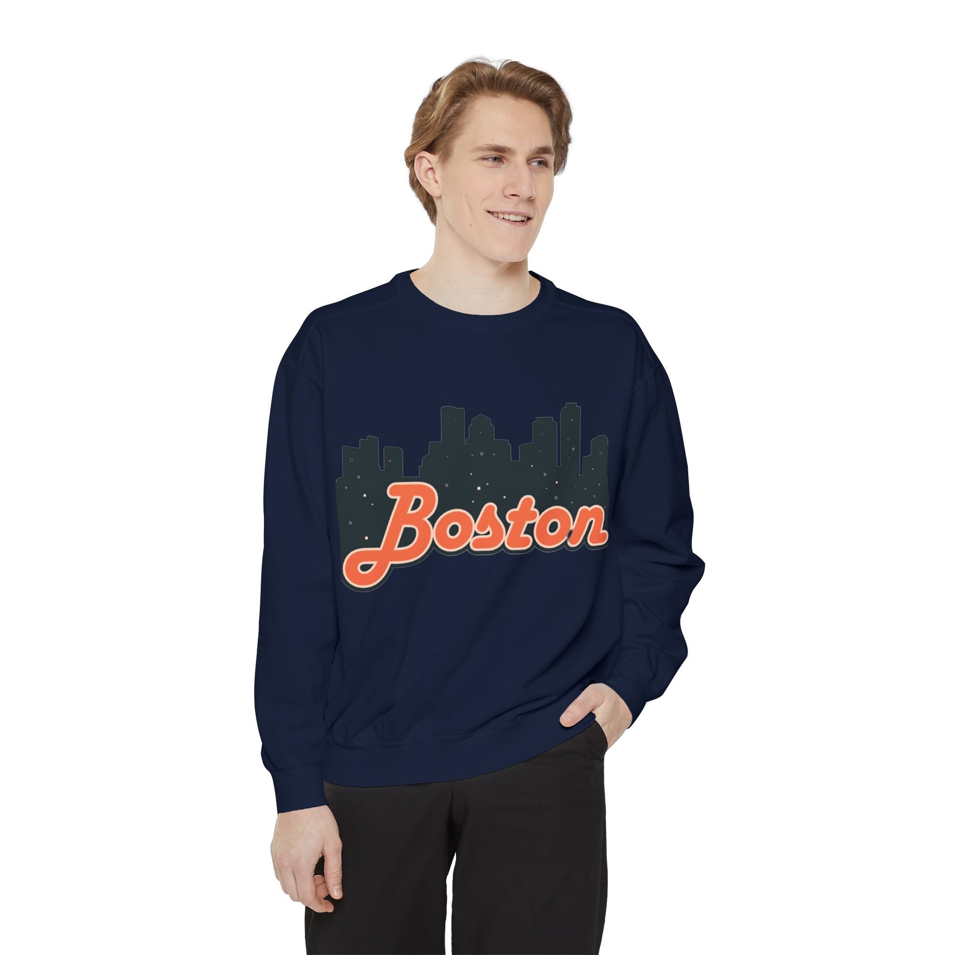Boston City Skyline Unisex Sweatshirt, Cozy Streetwear, Perfect for Fall Outfits, Gift for Boston Lovers, Travel Apparel