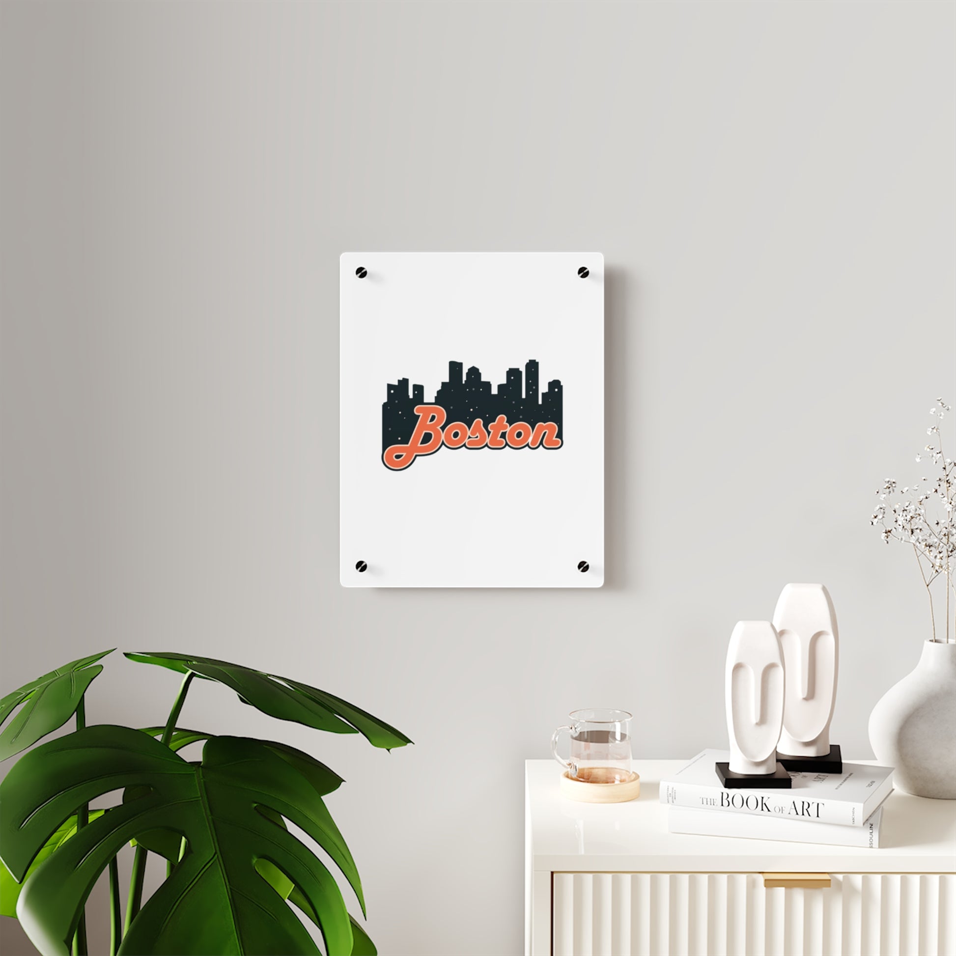 Boston Acrylic Wall Art Panel, Modern Home Decor, City Skyline Wall Art, Urban Wall Decor, Unique Gift Idea, Boston Souvenir
