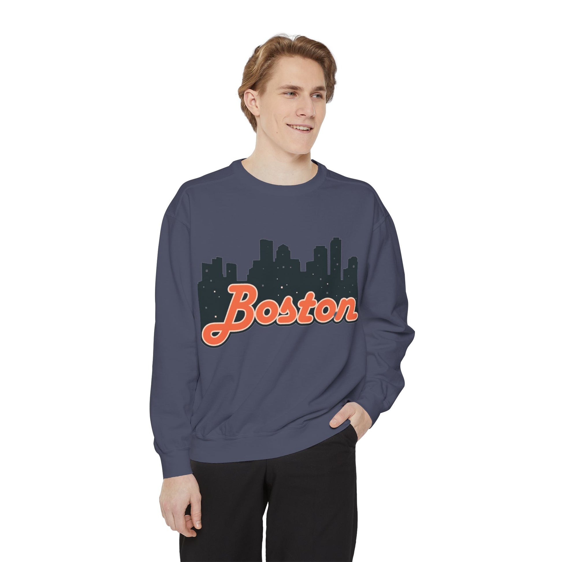 Boston City Skyline Unisex Sweatshirt, Cozy Streetwear, Perfect for Fall Outfits, Gift for Boston Lovers, Travel Apparel