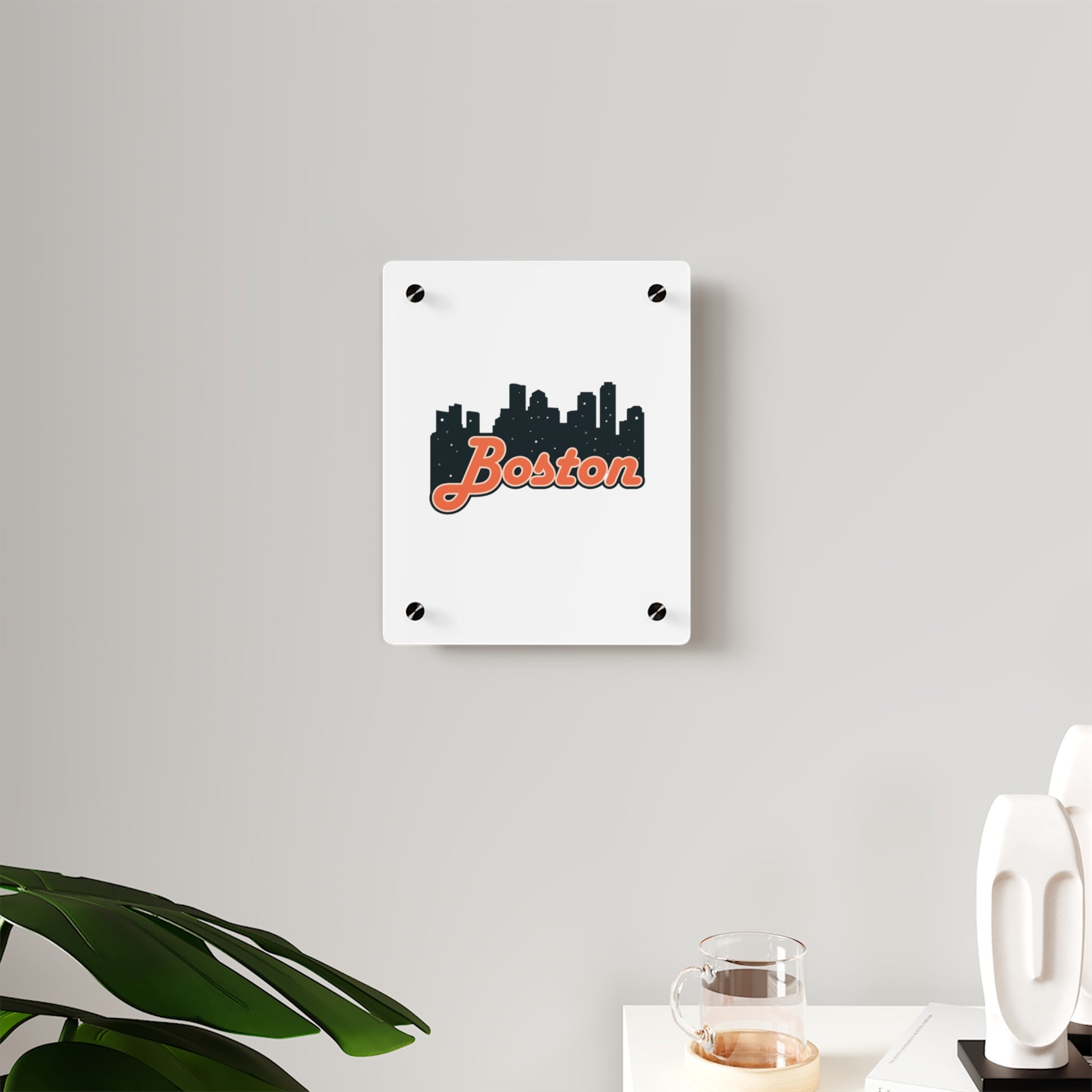 Boston Acrylic Wall Art Panel, Modern Home Decor, City Skyline Wall Art, Urban Wall Decor, Unique Gift Idea, Boston Souvenir
