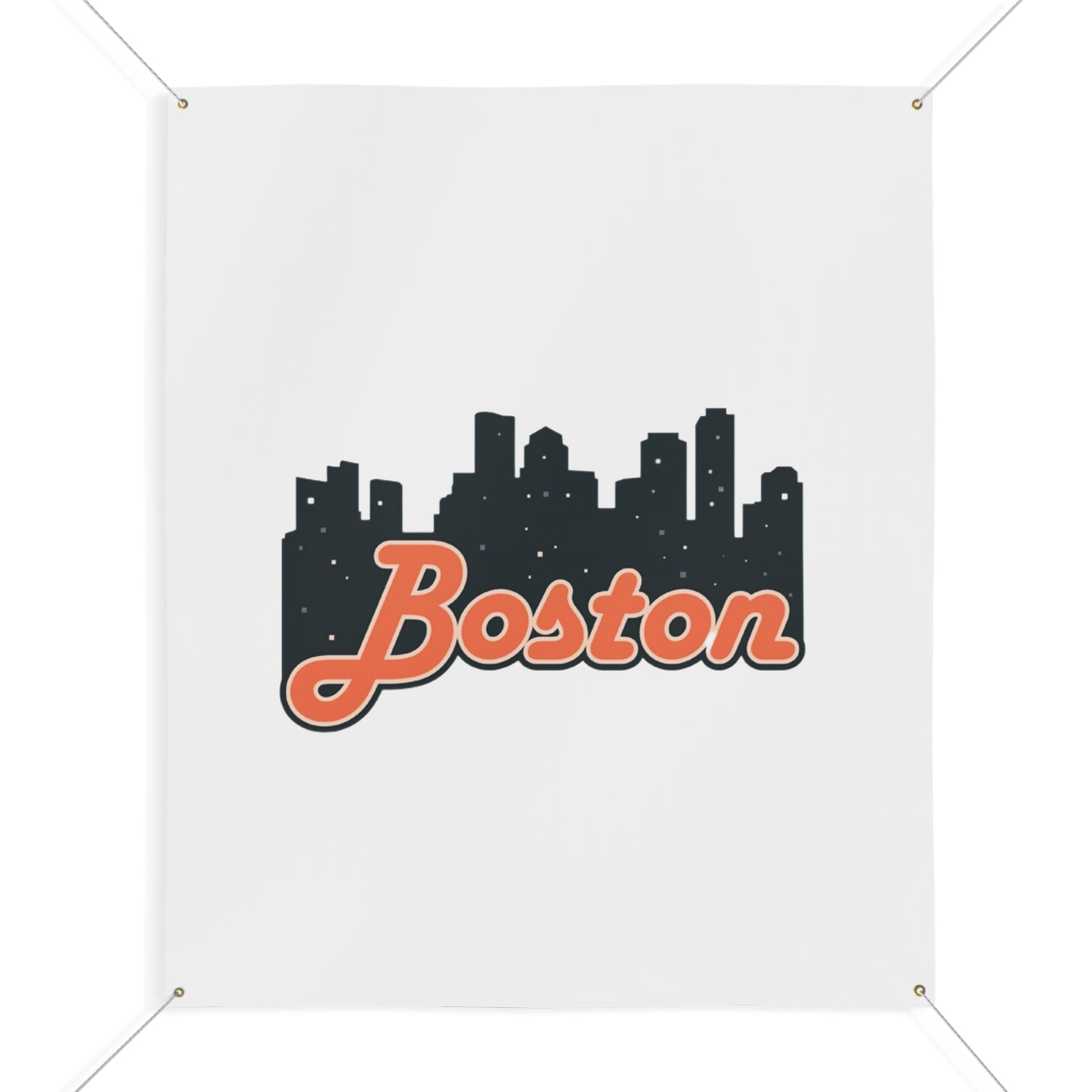 Boston City Skyline Matte Banner, Personalized Wall Decor, Outdoor Party Sign, Event Decoration, Sports Theme, Gift for Boston Fans