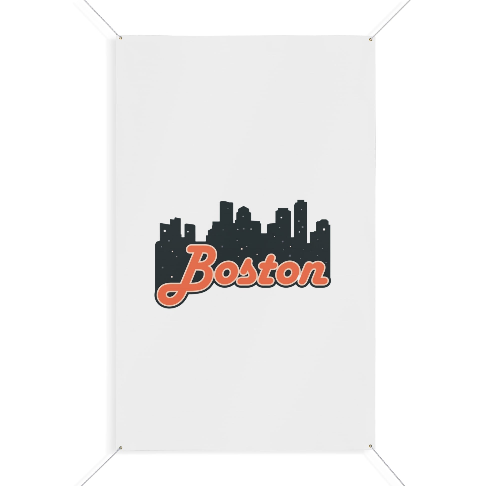 Boston City Skyline Matte Banner, Personalized Wall Decor, Outdoor Party Sign, Event Decoration, Sports Theme, Gift for Boston Fans