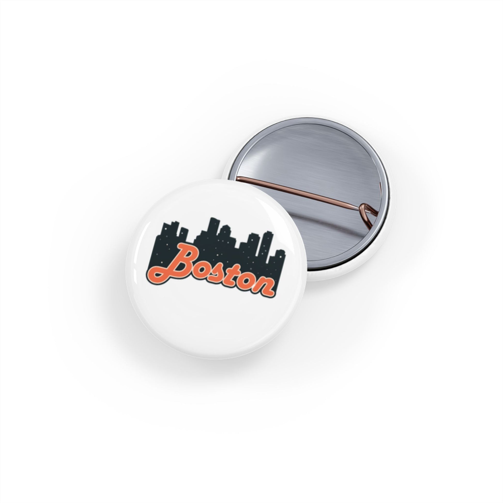 Boston Cityscape Round Pins, Enamel Badges for Jackets, Travel Souvenirs, Gifts for Him/Her, Nostalgic Accessories, Collector's Items