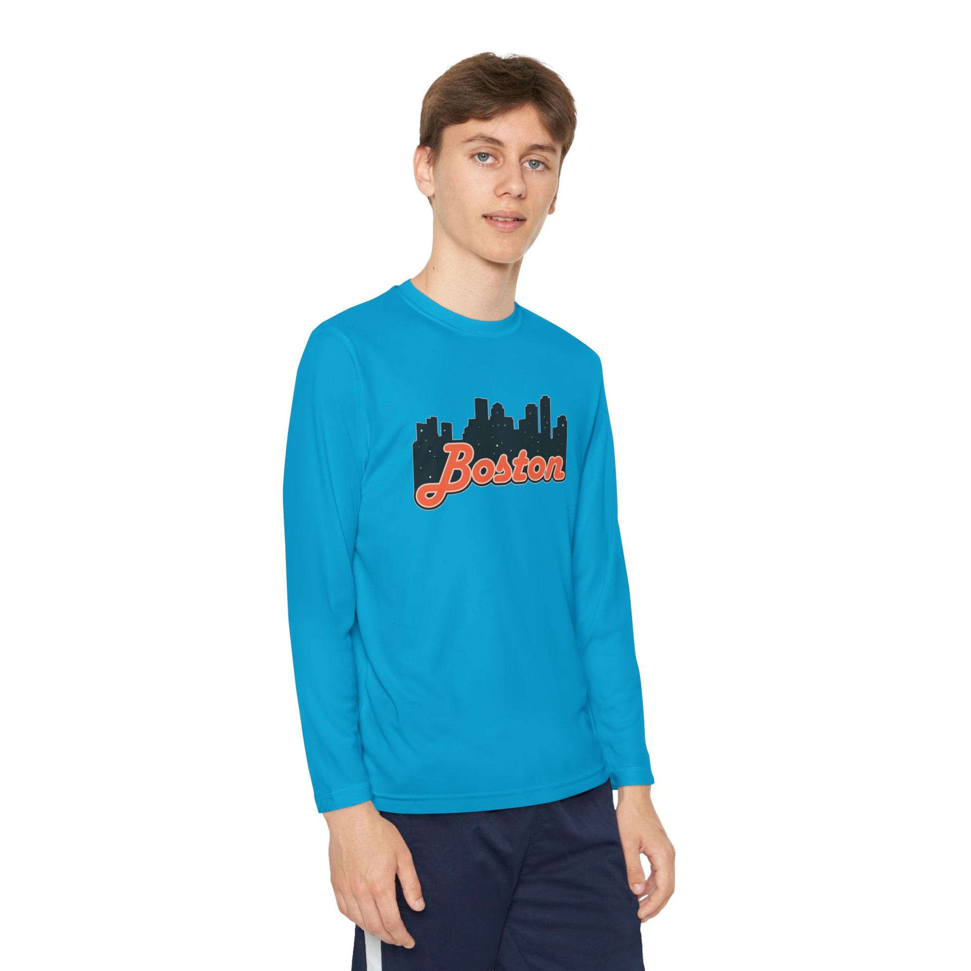Boston Youth Long Sleeve Tee - Perfect for Sports, Casual Wear, Gift for Kids, Boston City Lovers, Birthday Gift