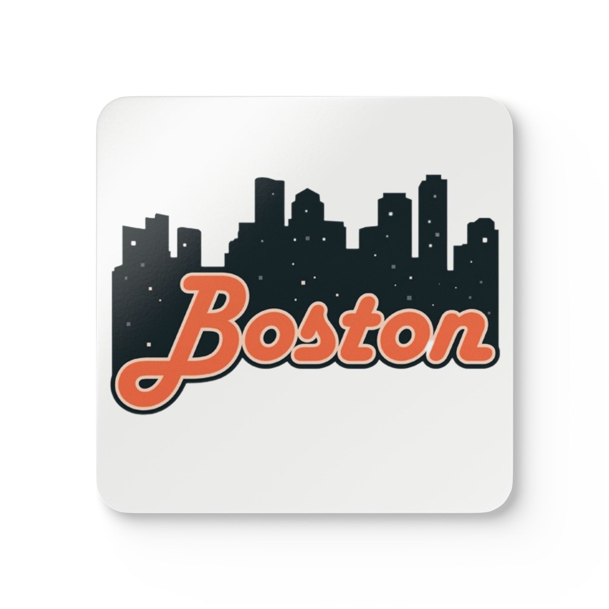 Boston Skyline Corkwood Coaster Set, Unique Drink Coasters, Gift for Home Bar, Boston Souvenir, Drinkware Accessories