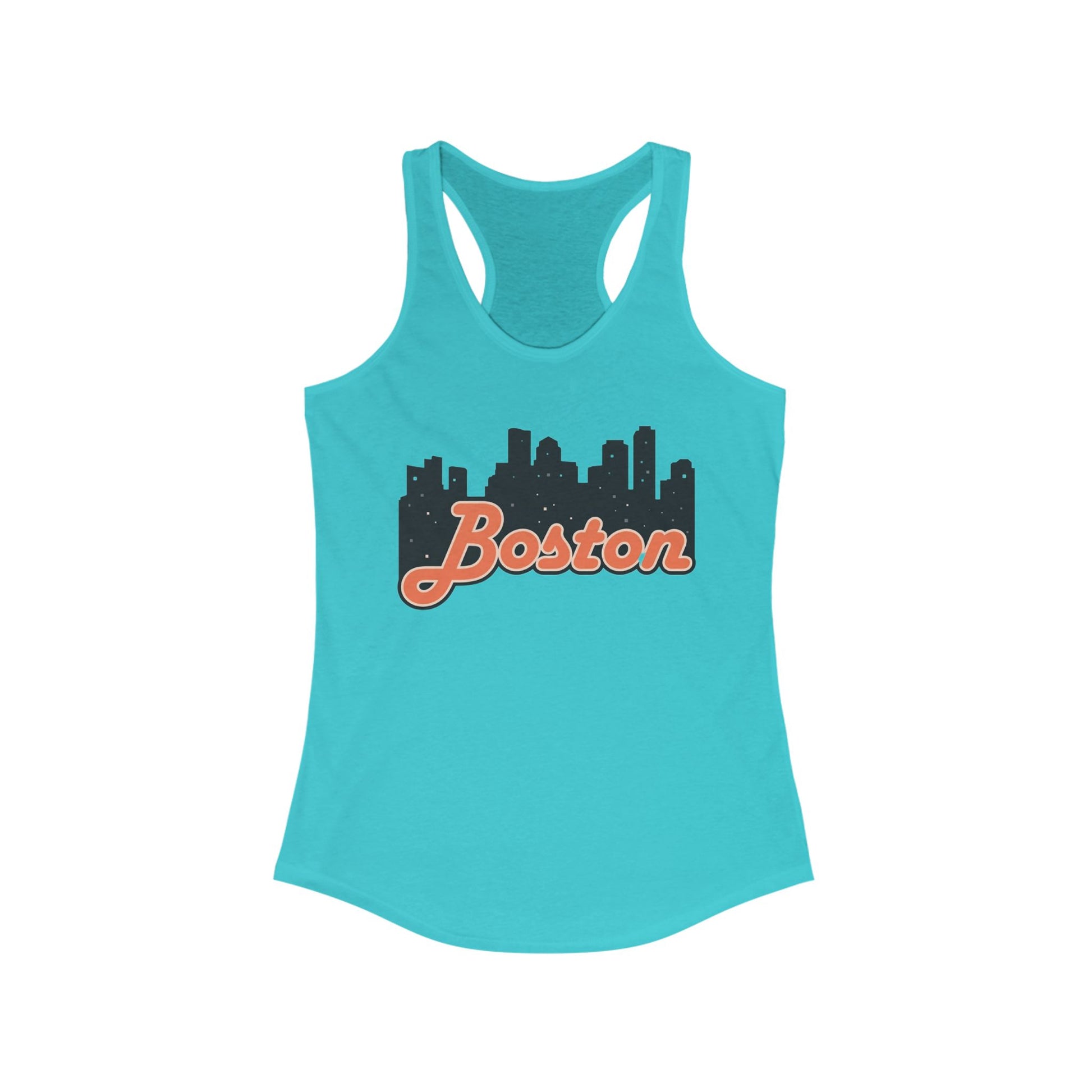 Boston Skyline Racerback Tank Top - Perfect for Summer, City Tours, Casual Wear, Gifts for Her, Travel Enthusiasts
