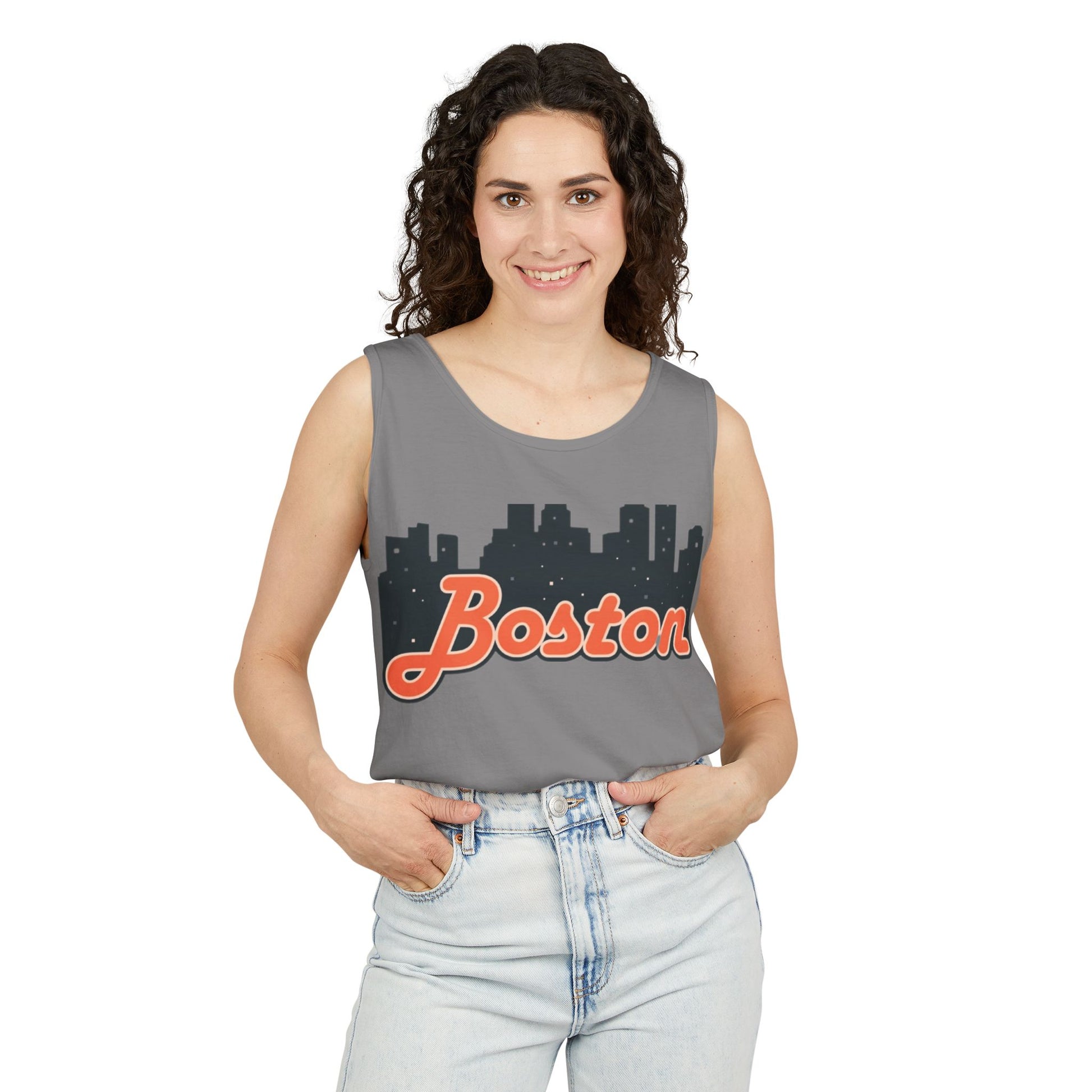 Boston Skyline Unisex Tank Top | Summer Vibes, Vacation Wear, Gift for City Lovers, Casual Style, Hipster Fashion