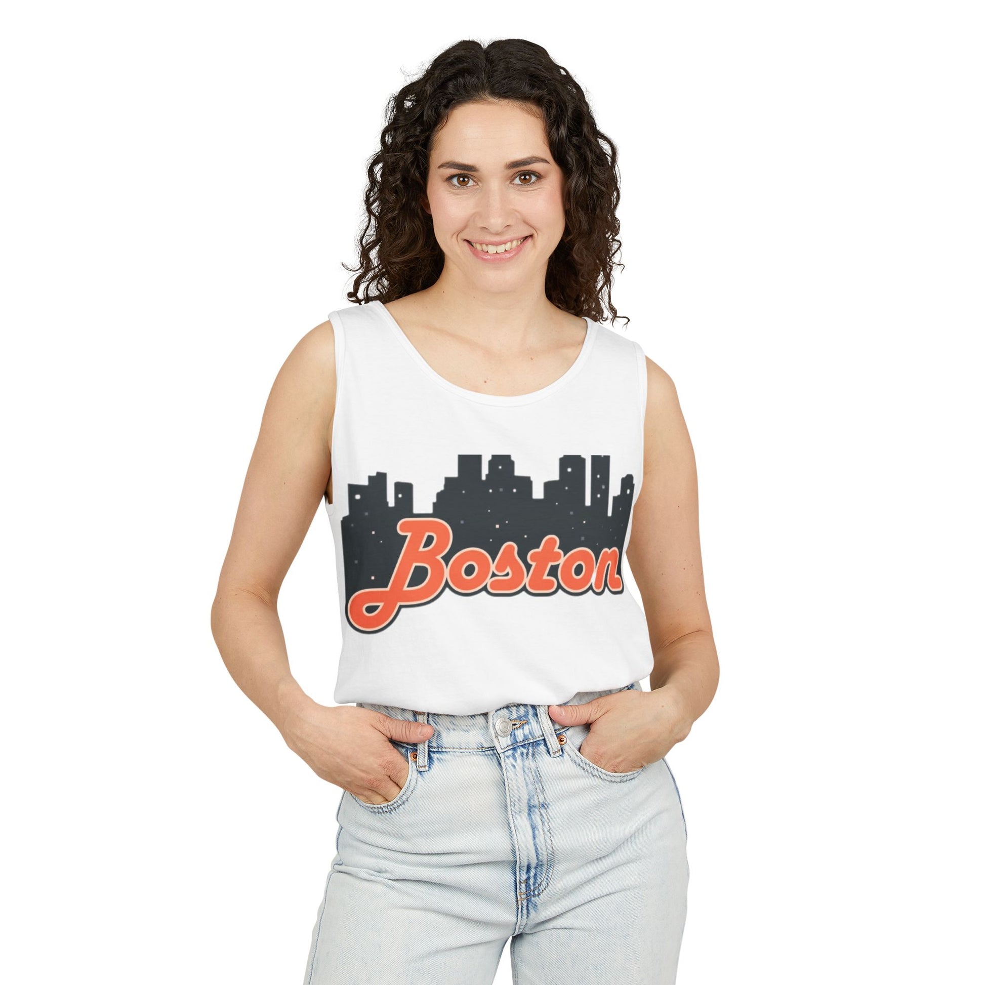 Boston Skyline Unisex Tank Top | Summer Vibes, Vacation Wear, Gift for City Lovers, Casual Style, Hipster Fashion