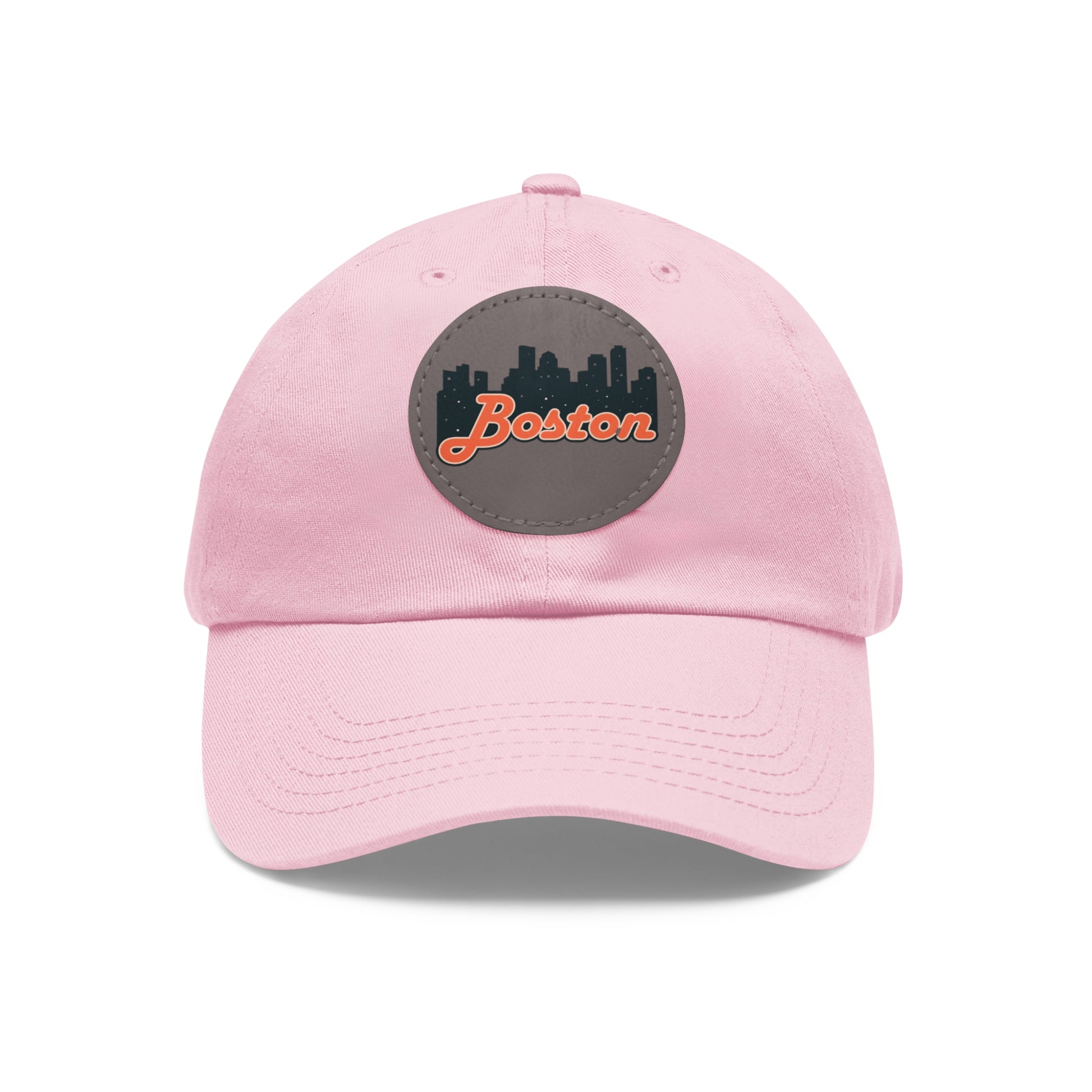 Boston Leather Patch Dad Hat, Casual Cap for Gifting, Outdoor Events, Father's Day Gift, Trendy Accessories for Men