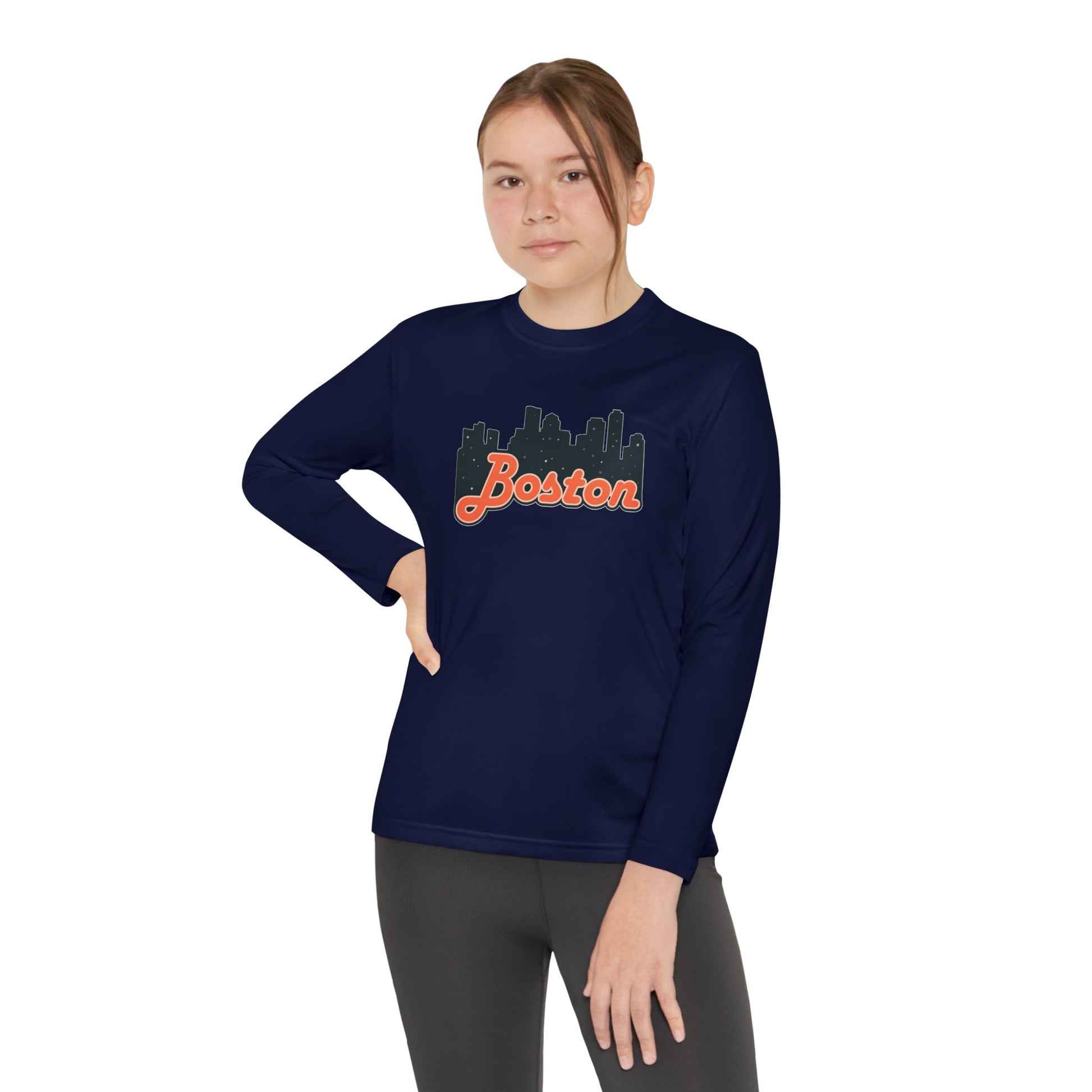 Boston Youth Long Sleeve Tee - Perfect for Sports, Casual Wear, Gift for Kids, Boston City Lovers, Birthday Gift