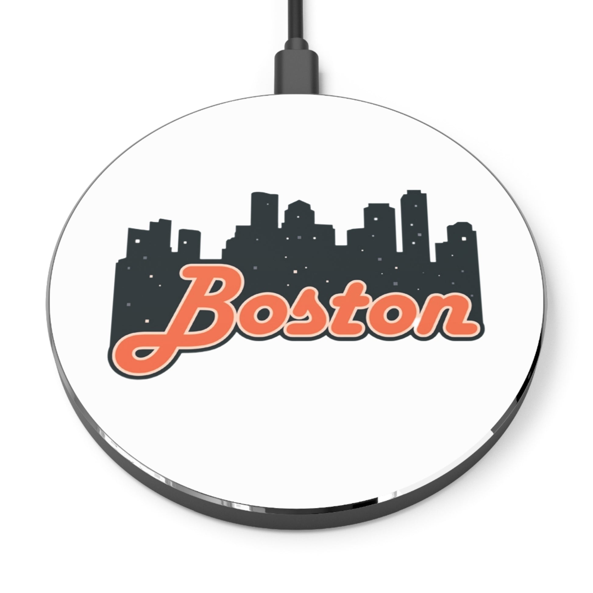 Boston Skyline Wireless Charger - Fast Charging Pad, Tech Gift, City Lover, Modern Décor, Travel Accessories