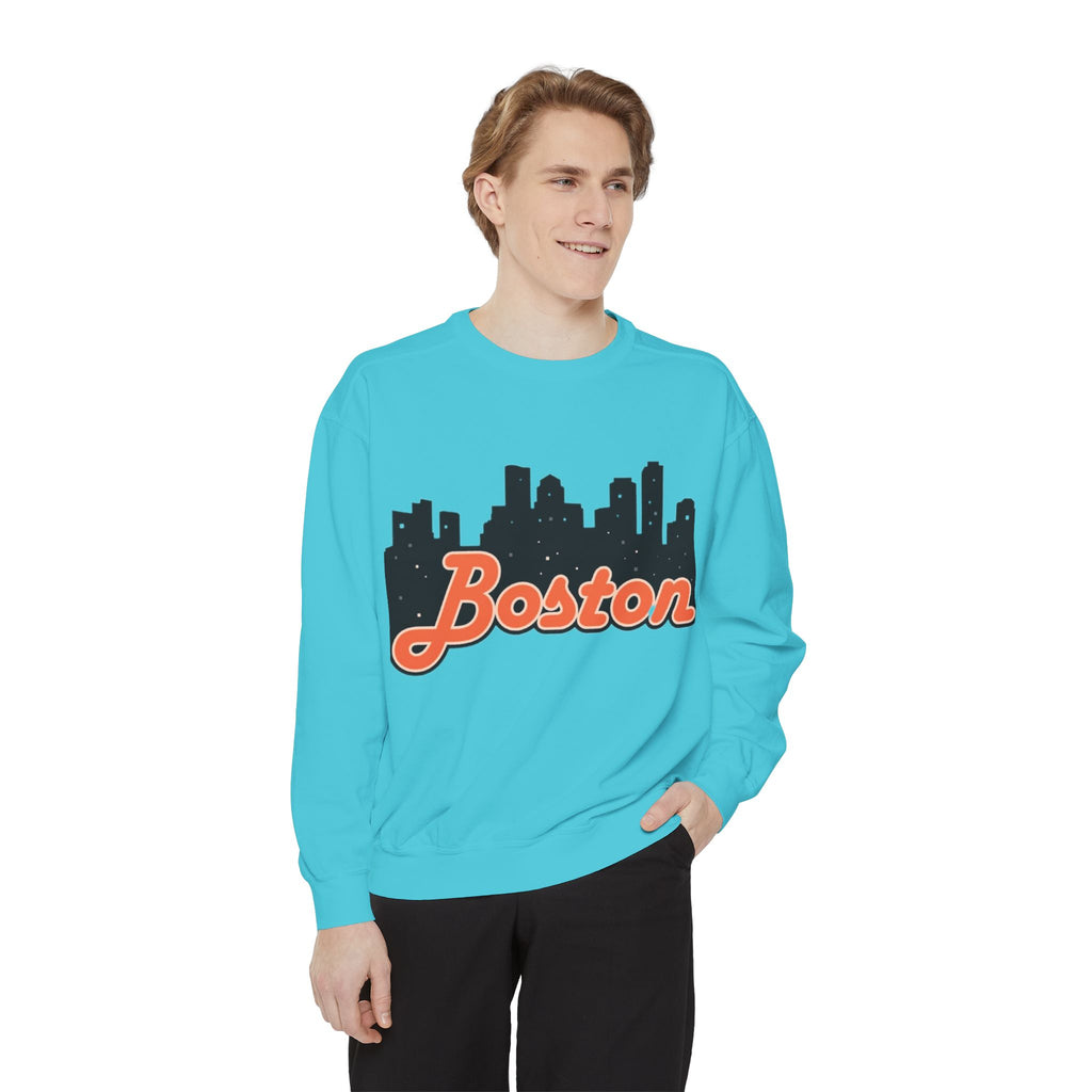 Boston City Skyline Unisex Sweatshirt, Cozy Streetwear, Perfect for Fall Outfits, Gift for Boston Lovers, Travel Apparel