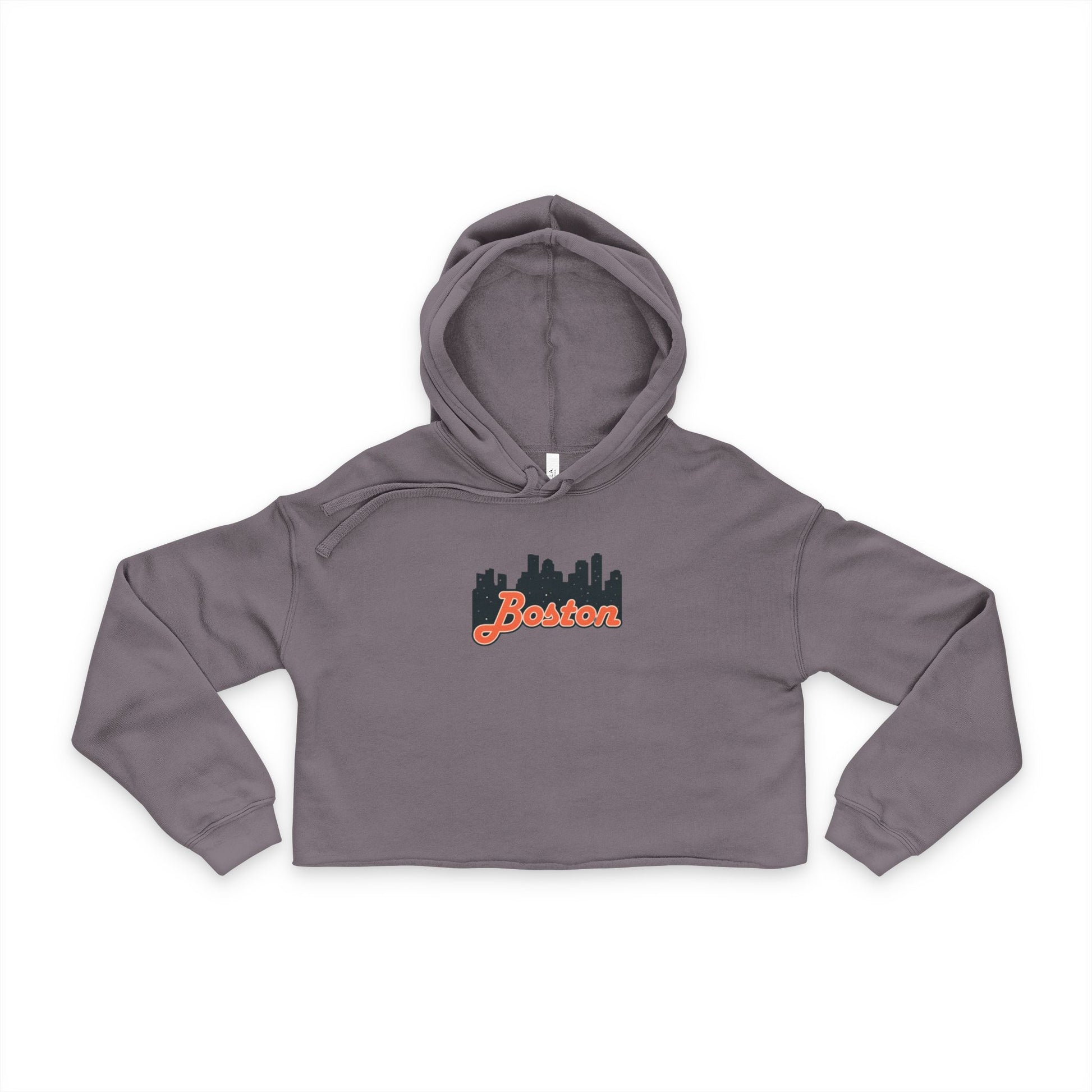 Boston Women's Cropped Hoodie, Stylish Streetwear, Casual Summer Top, Perfect Gift, Trendy Athletic Wear, Urban Fashion
