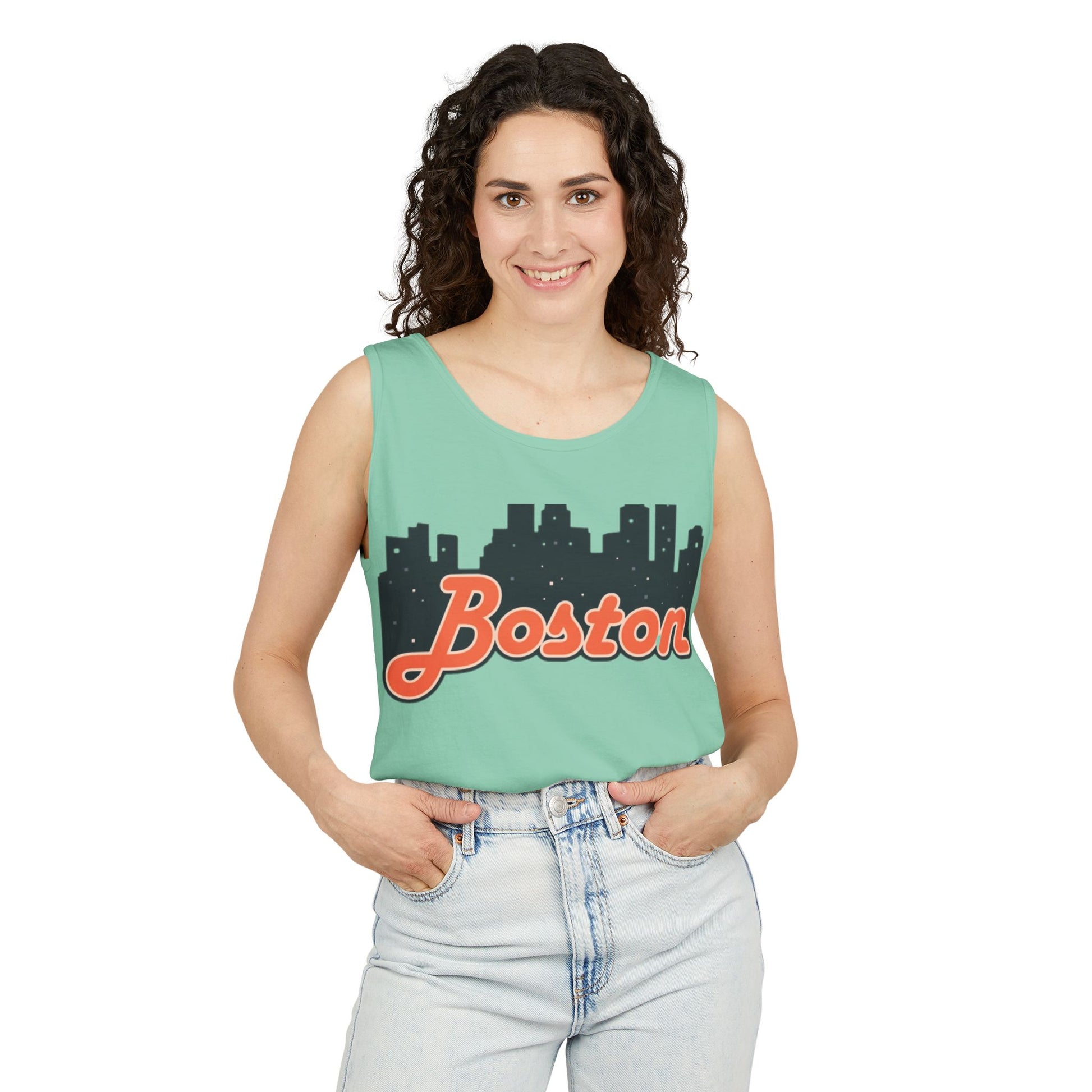 Boston Skyline Unisex Tank Top | Summer Vibes, Vacation Wear, Gift for City Lovers, Casual Style, Hipster Fashion