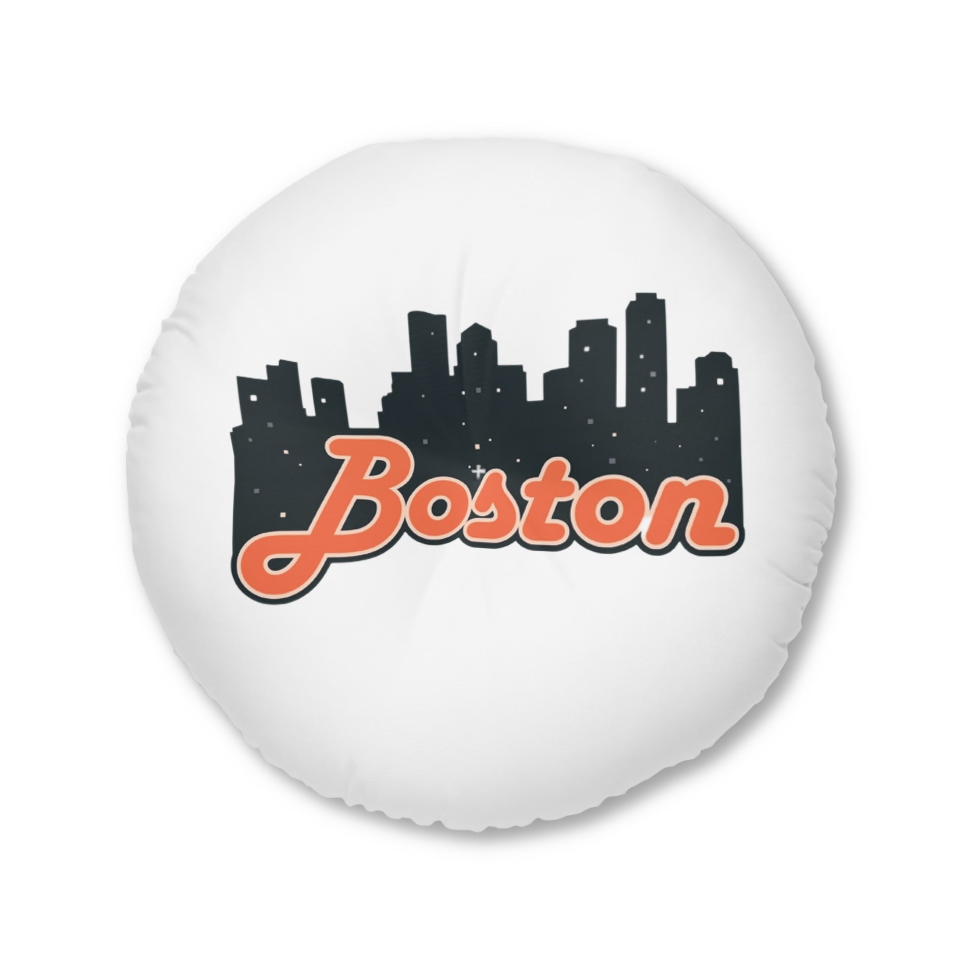 Boston Skyline Tufted Floor Pillow, Cozy Home Decor, City-Themed Accent Cushion, Decorative Throw Pillow, Urban Living Gift