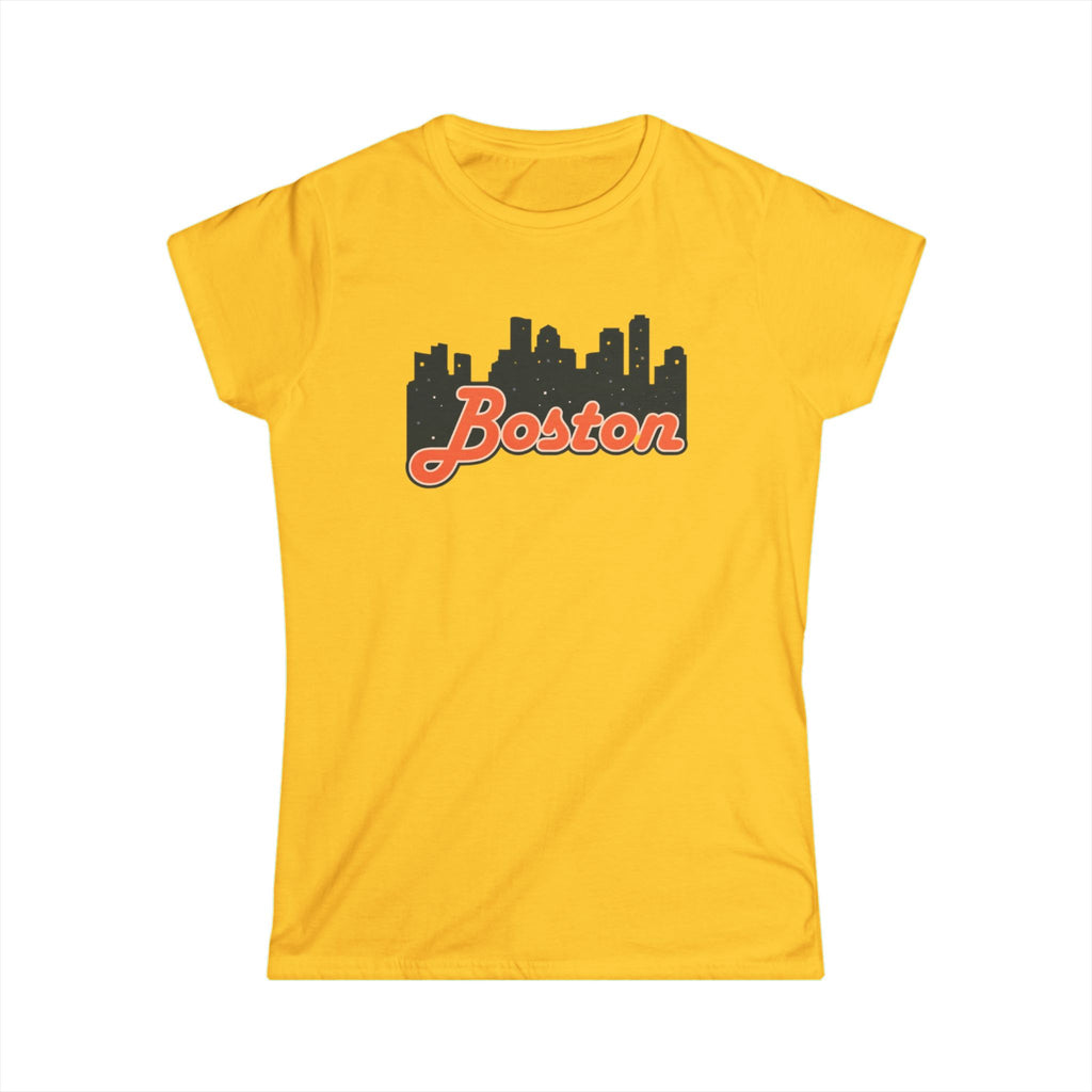 Boston Skyline Women's Tee, Casual City Shirt, Gift for Boston Lovers, Summer Outfit, Travel Souvenir