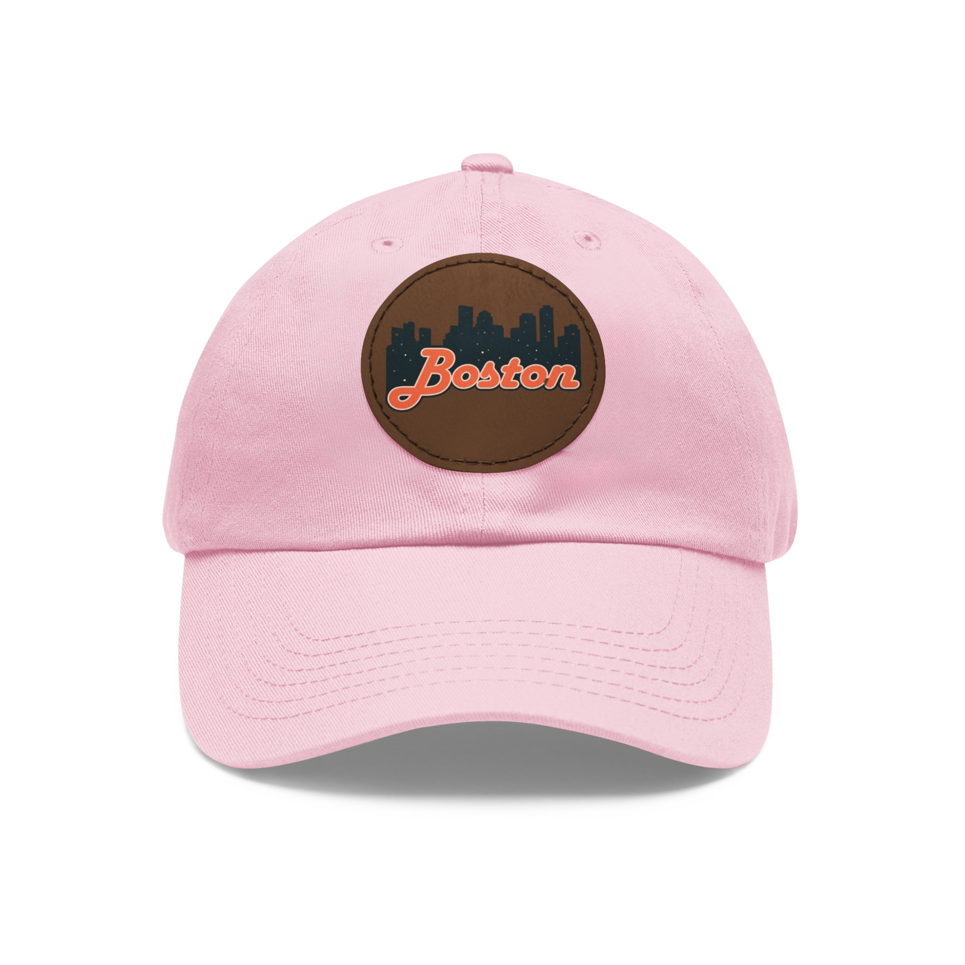 Boston Leather Patch Dad Hat, Casual Cap for Gifting, Outdoor Events, Father's Day Gift, Trendy Accessories for Men