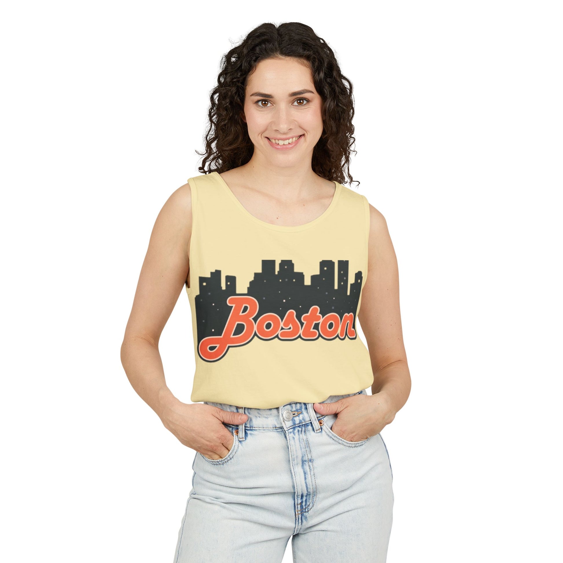 Boston Skyline Unisex Tank Top | Summer Vibes, Vacation Wear, Gift for City Lovers, Casual Style, Hipster Fashion