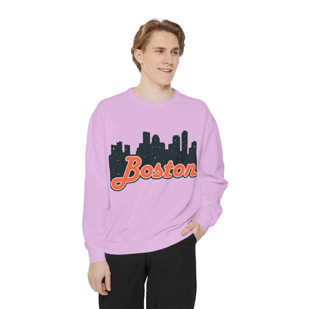 Boston City Skyline Unisex Sweatshirt, Cozy Streetwear, Perfect for Fall Outfits, Gift for Boston Lovers, Travel Apparel