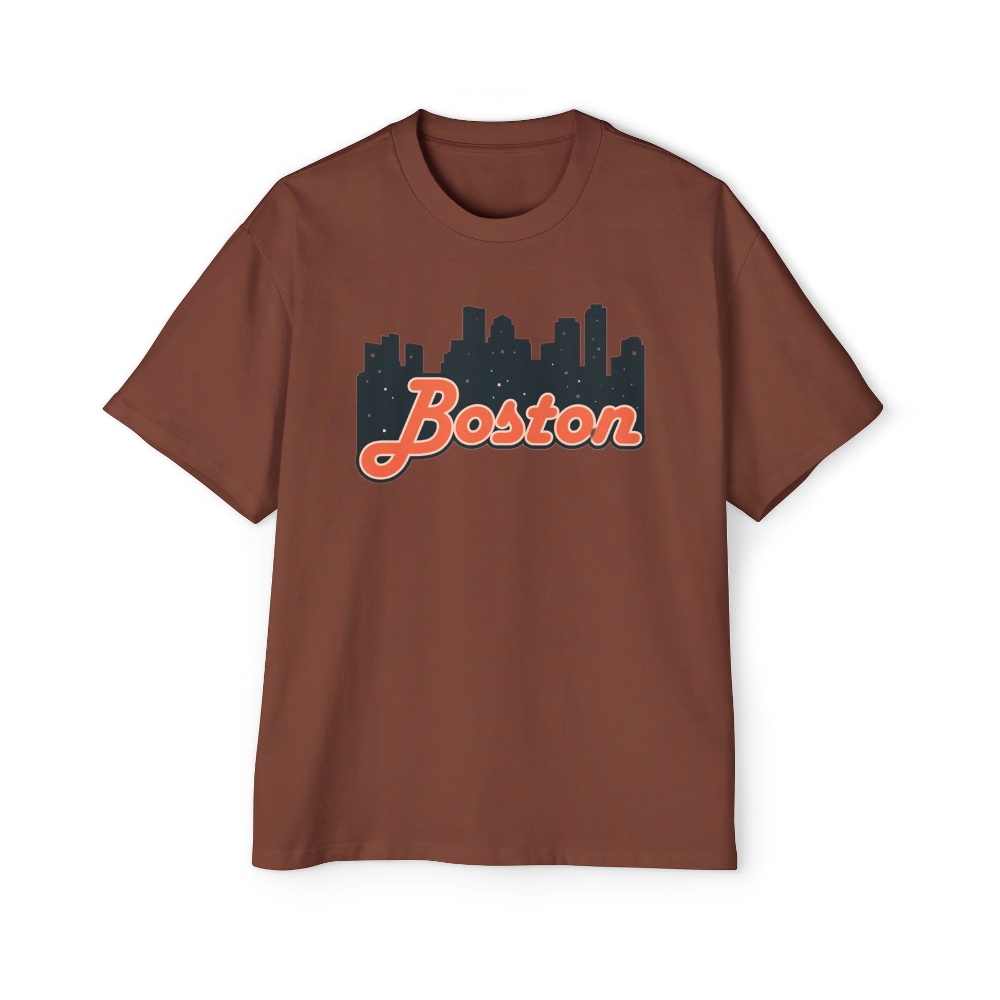 Boston Skyline Oversized Tee - Casual Streetwear for Men, Perfect Gift for Boston Lovers, Summer Style, Travel T-Shirt