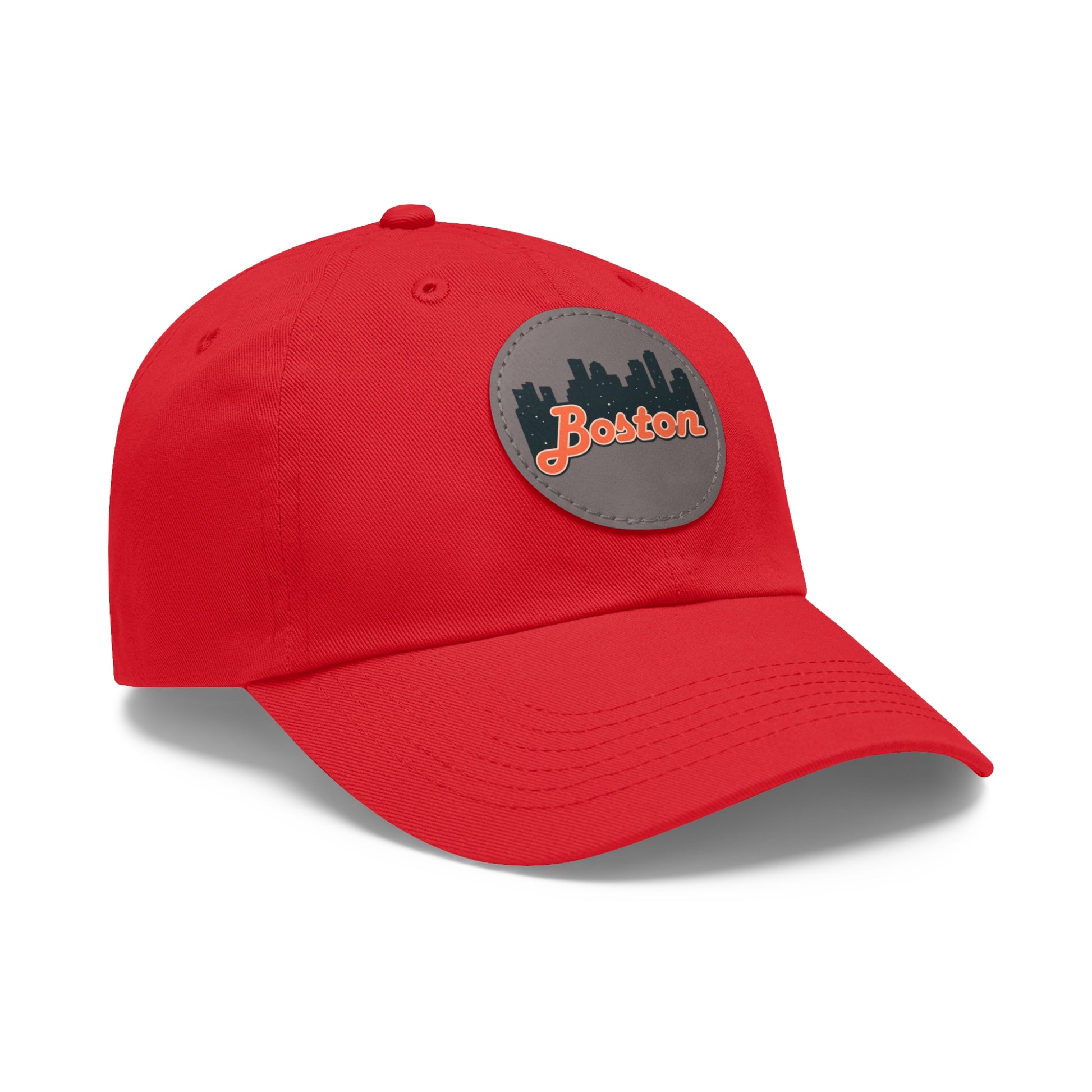 Boston Leather Patch Dad Hat, Casual Cap for Gifting, Outdoor Events, Father's Day Gift, Trendy Accessories for Men