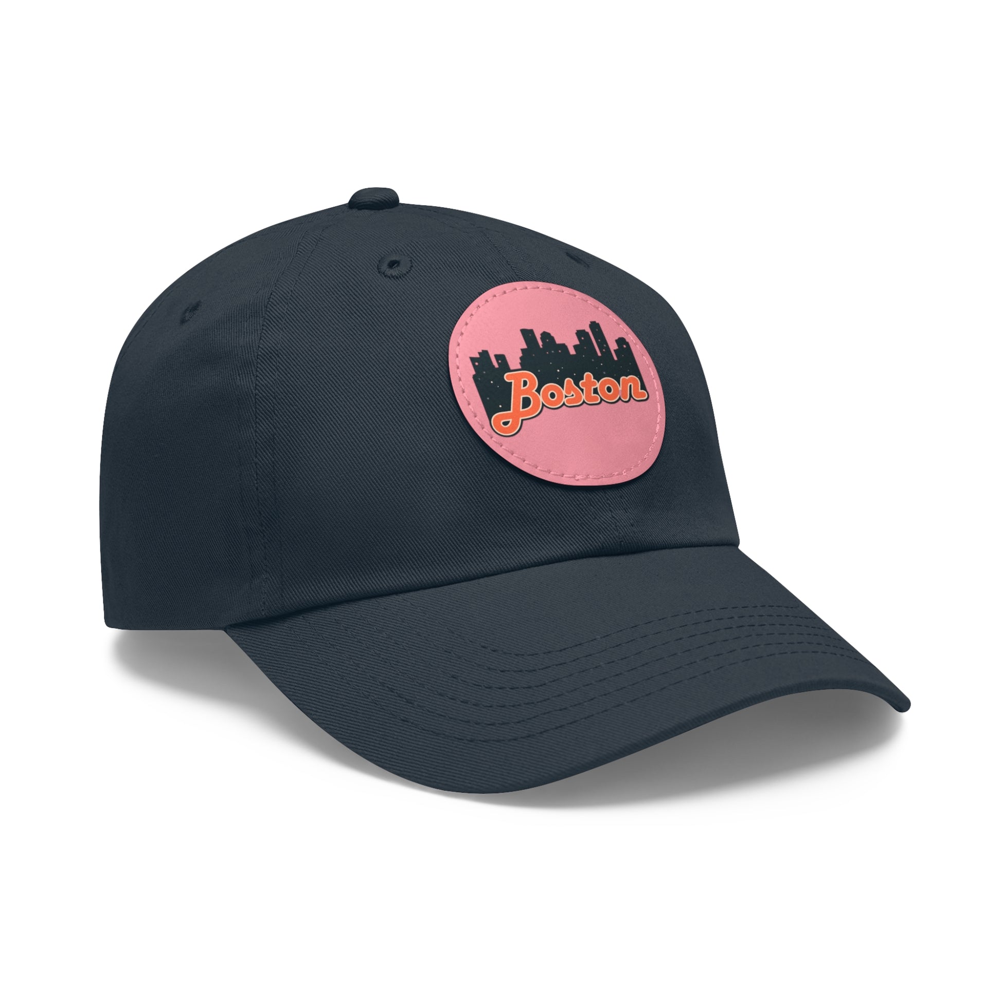 Boston Leather Patch Dad Hat, Casual Cap for Gifting, Outdoor Events, Father's Day Gift, Trendy Accessories for Men