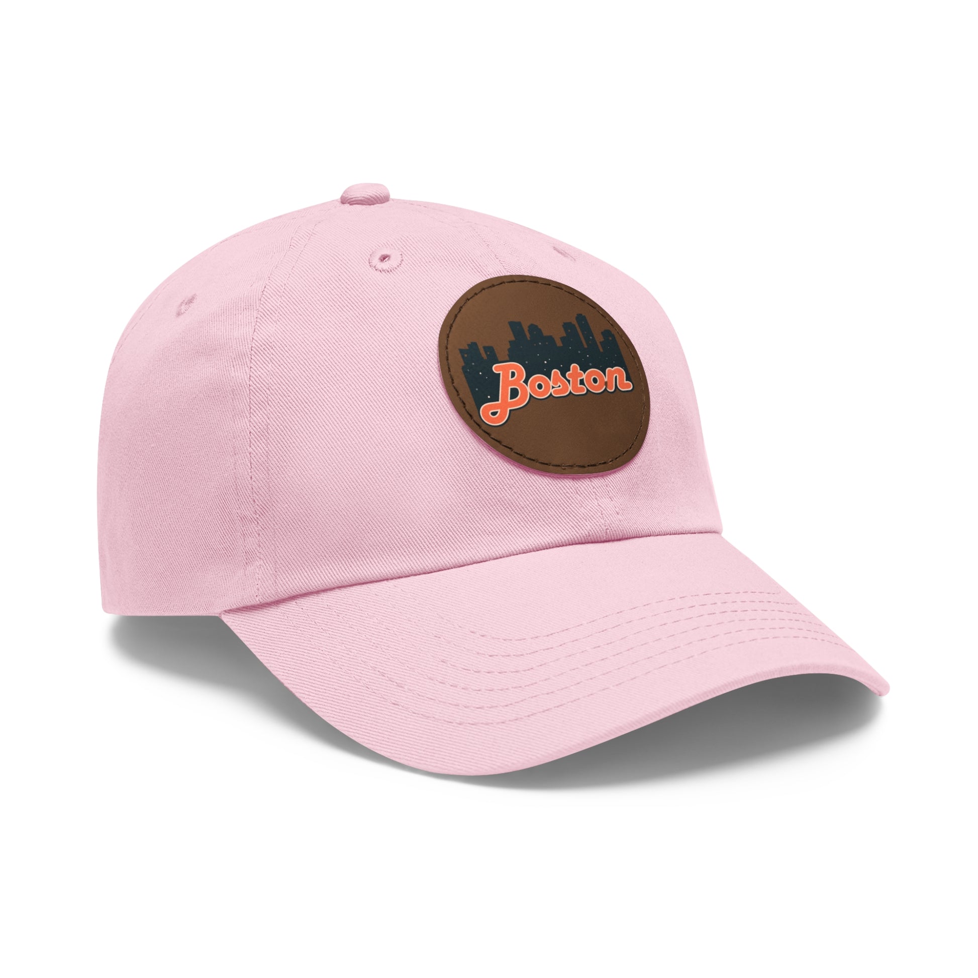 Boston Leather Patch Dad Hat, Casual Cap for Gifting, Outdoor Events, Father's Day Gift, Trendy Accessories for Men
