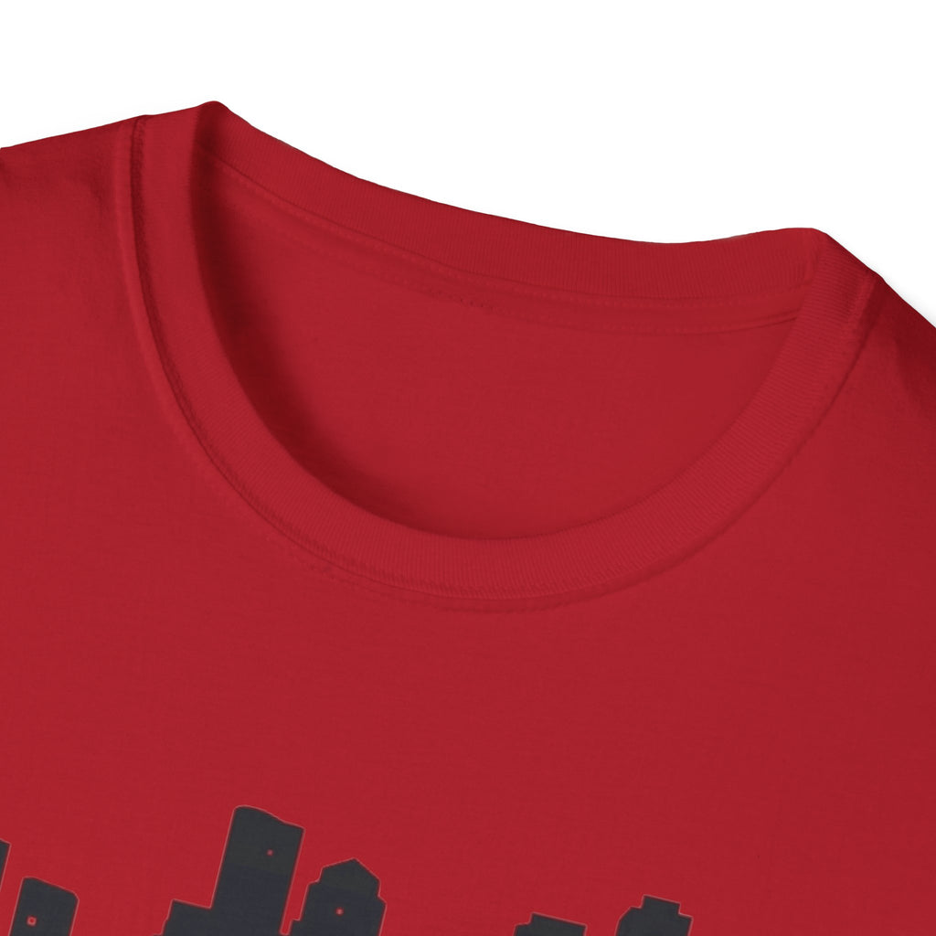 Boston Skyline Unisex Softstyle T-Shirt, City Tee, Gift for Travelers, Summer Casual Wear, Urban Style Shirt, Boston Pride